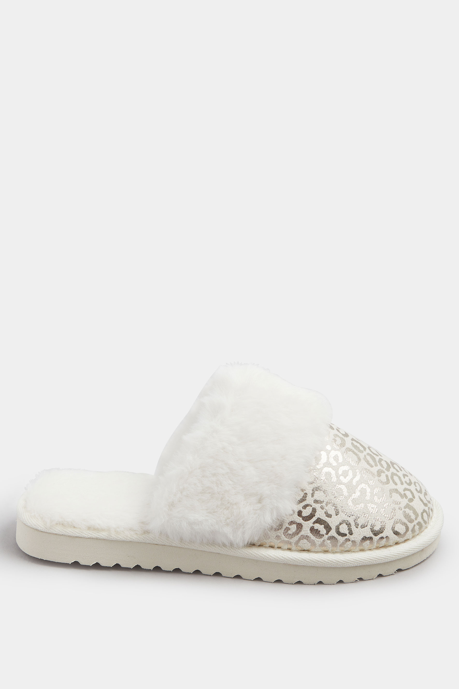 Gold Metallic Leopard Print Slippers | Yours Clothing 3