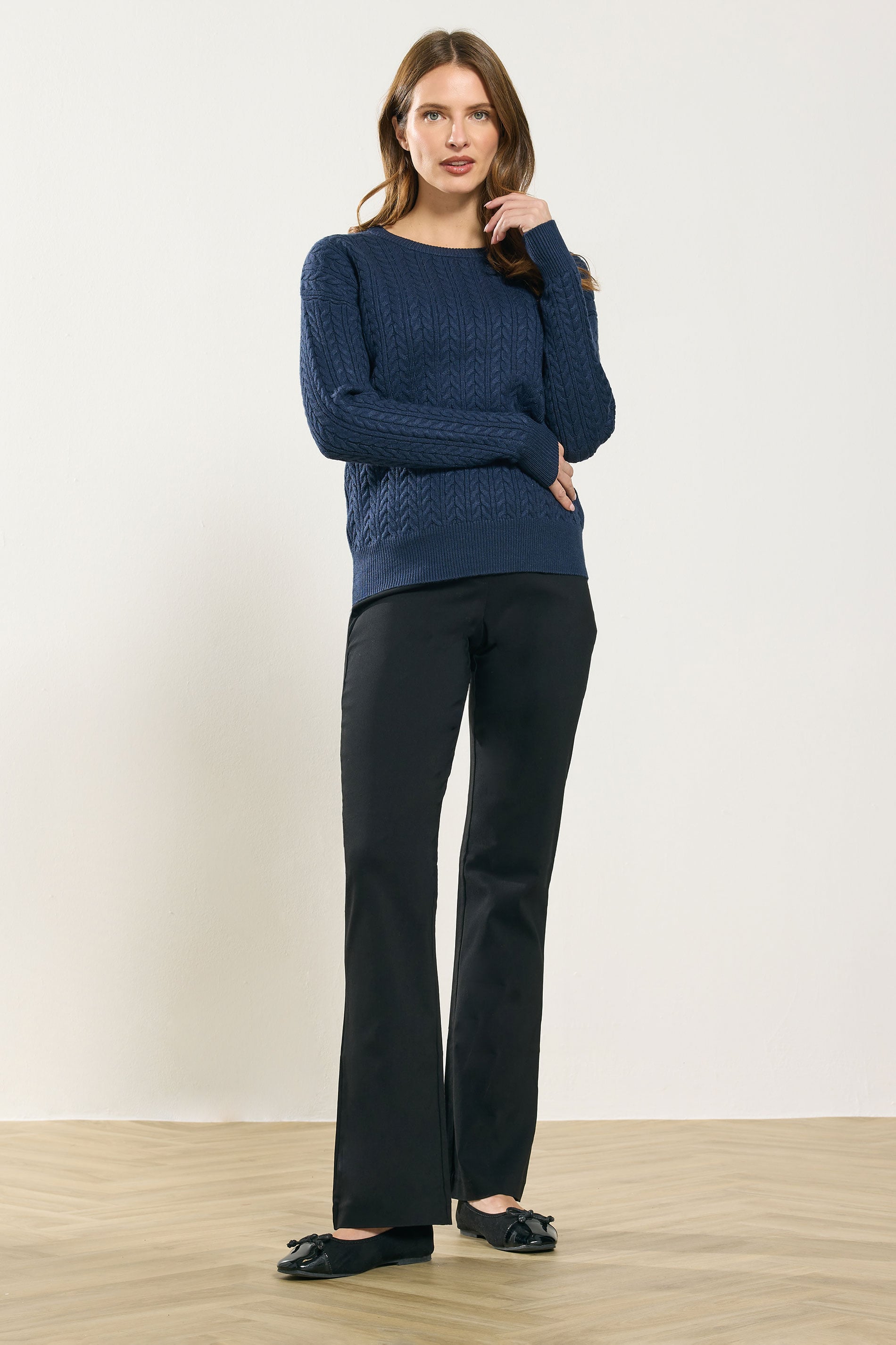 M&Co Black Bootcut Bengaline Trousers | M&Co 1