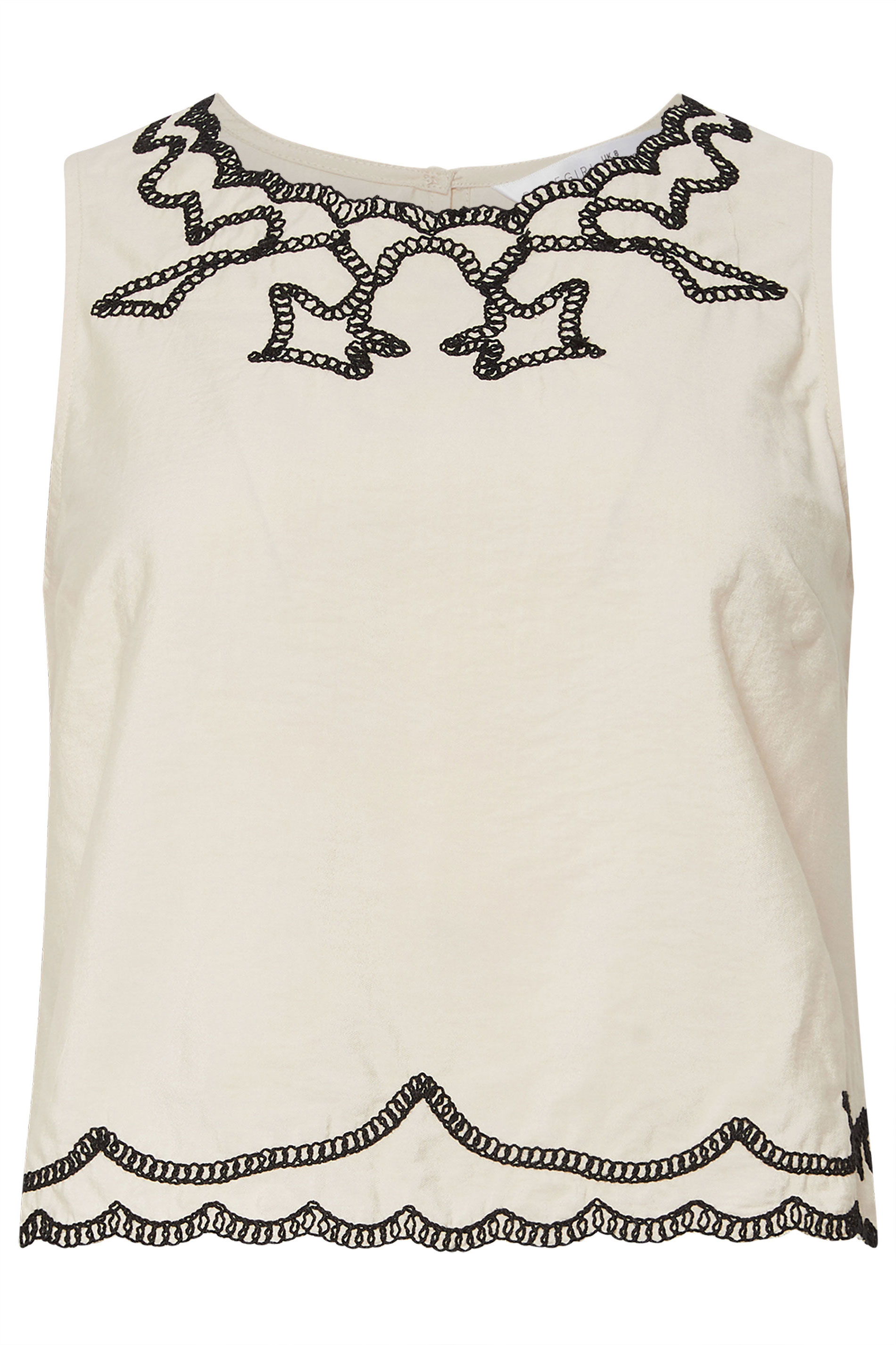 PixieGirl Petite Women's Ivory White Embroidered Sleeveless Top | PixieGirl 7