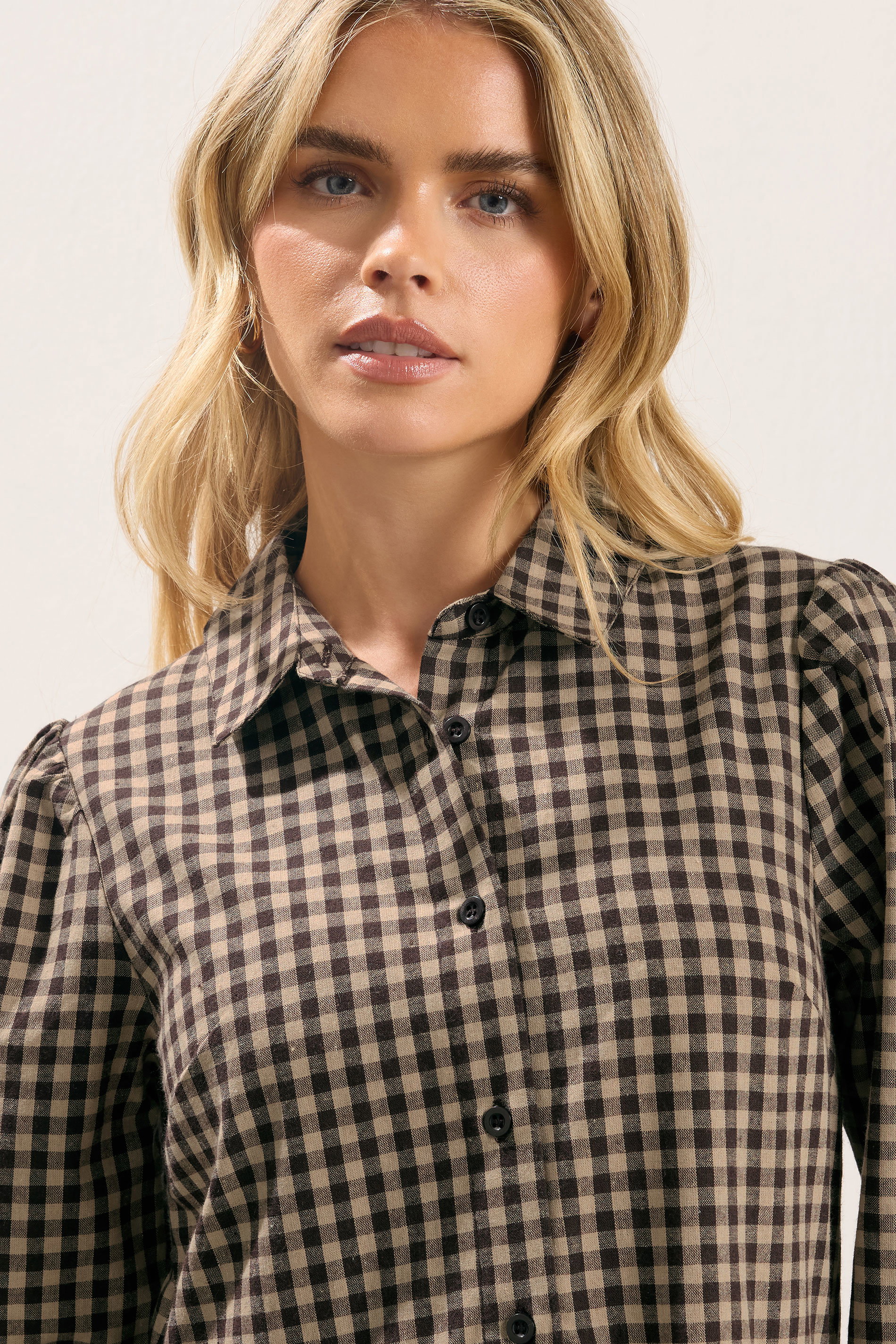 brown gingham dress shirt PixieGirl Petite Women's Kizie 4pc Queen Bedroom 2018 new white ivory wedding dress or stolen back from Size:44 Regular
