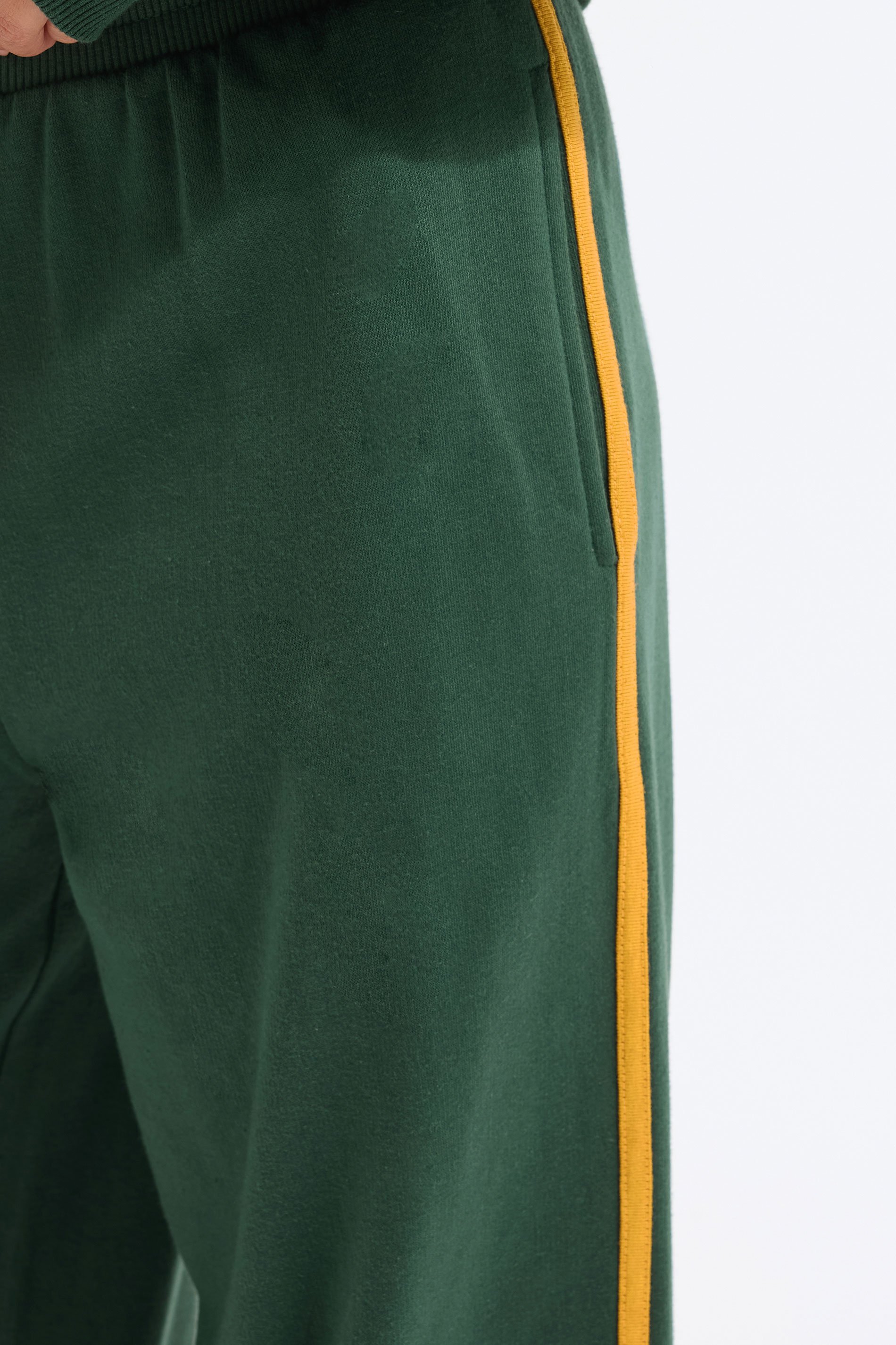 PixieGirl Petite Women's Green & Yellow Stripe Wide Leg Joggers | PixieGirl 5