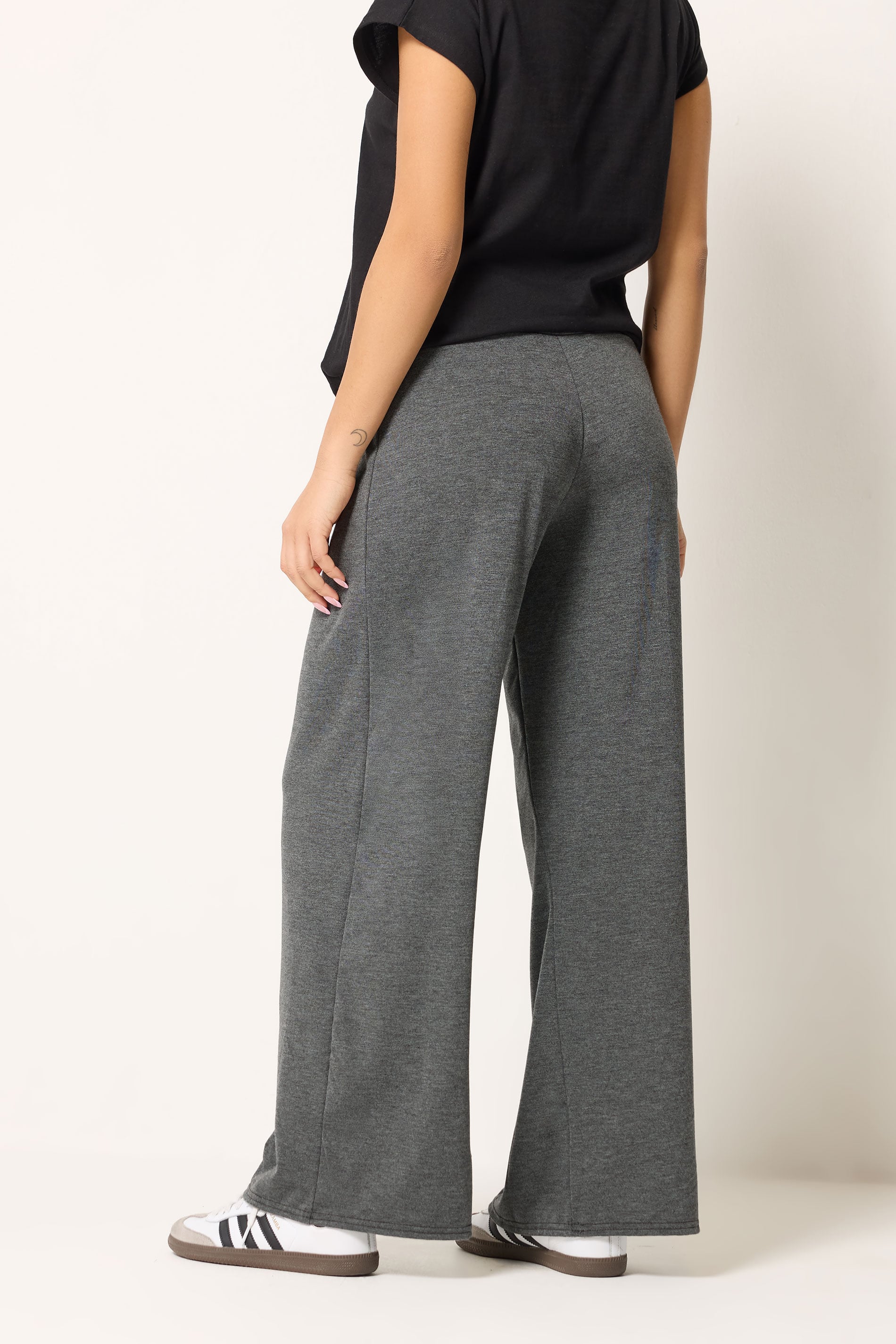 PixieGirl Petite Grey Wide Leg Trousers | PixieGirl  4