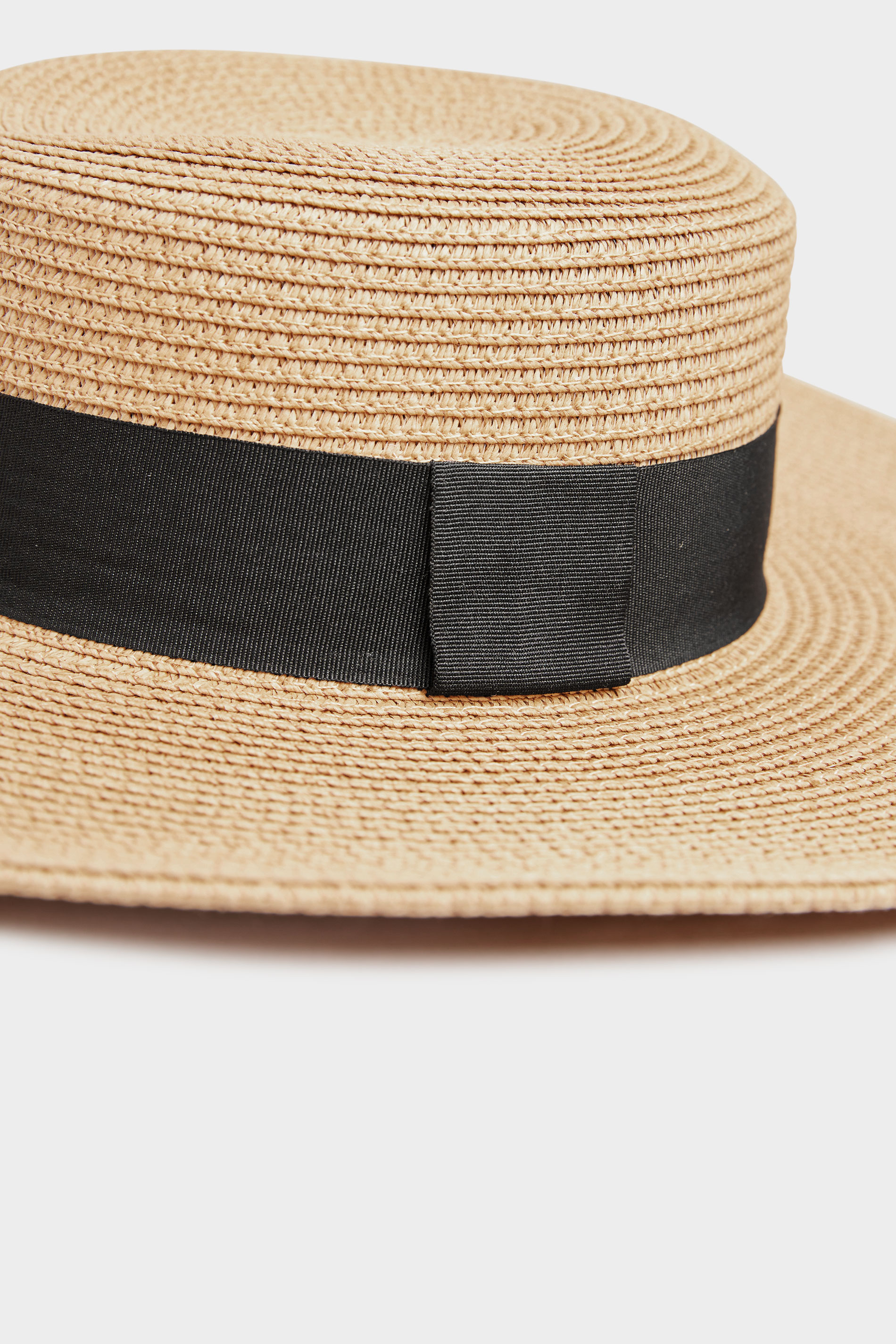 Natural Brown Straw Wide Brim Boater Hat | Yours Clothing 3