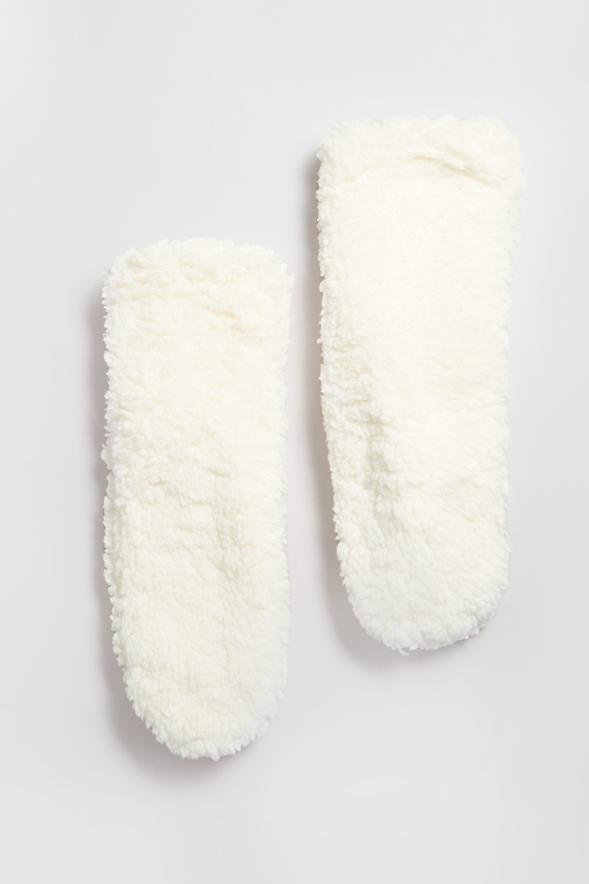 White Fluffy Slipper Socks | Yours Clothing  5