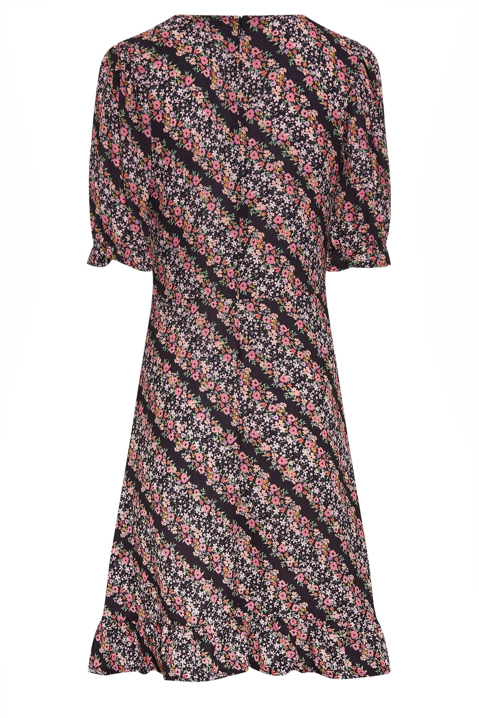 PixieGirl Black Ditsy Floral Print Midi Dress | PixieGirl  7