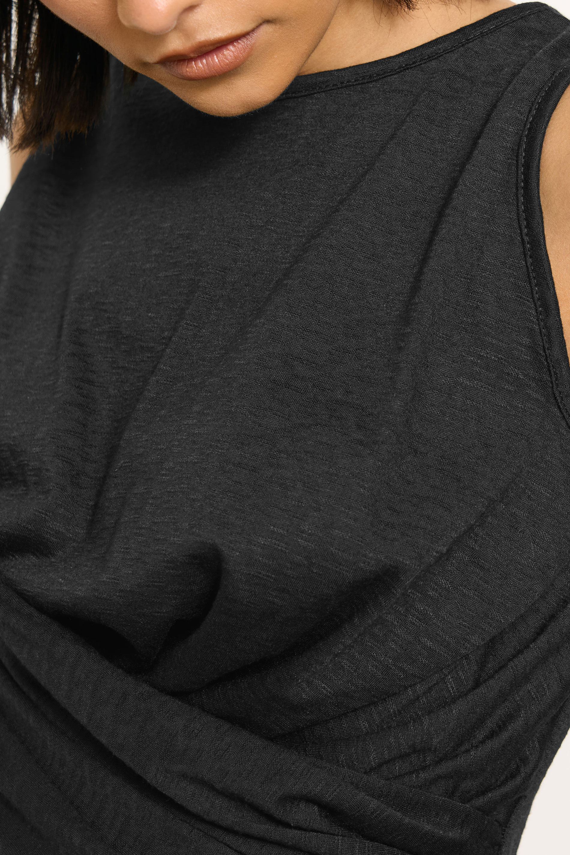 PixieGirl Petite Womens Black Drape Front Vest Top | PixieGirl 4