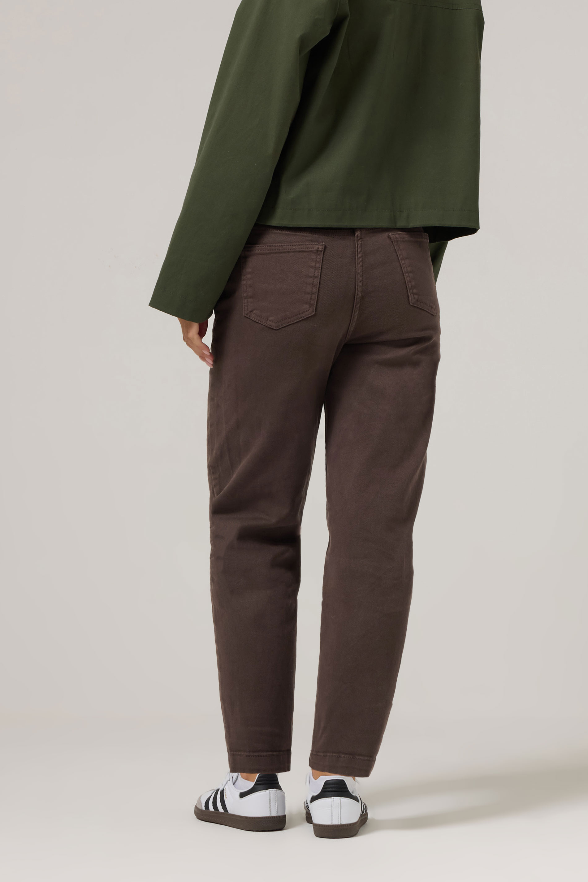 PixieGirl Petite Women's Chocolate Brown Non-Stretch Barrel Jeans | PixieGirl 4