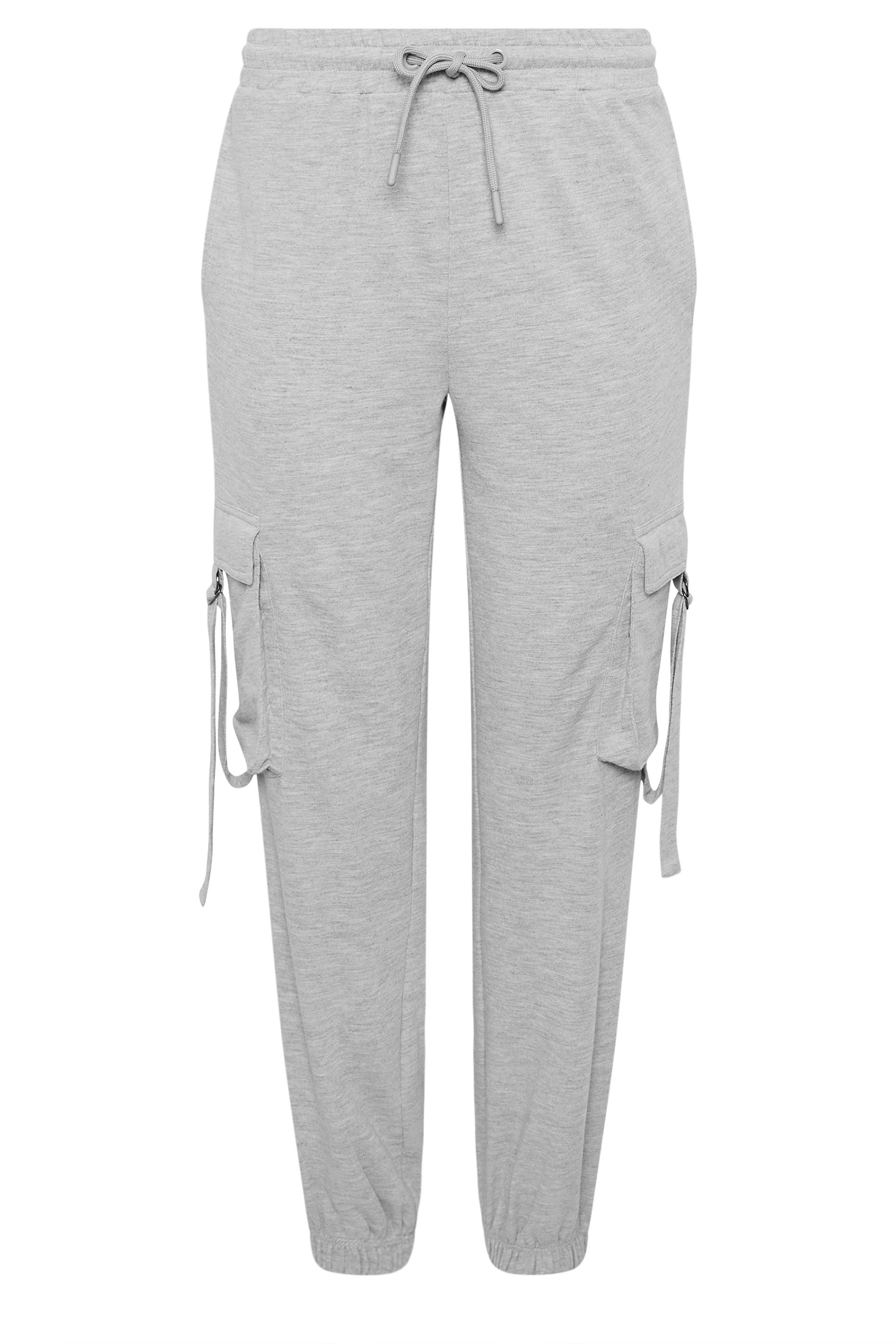 PixieGirl Petite Women's Grey Marl Cargo Joggers | PixieGirl 5