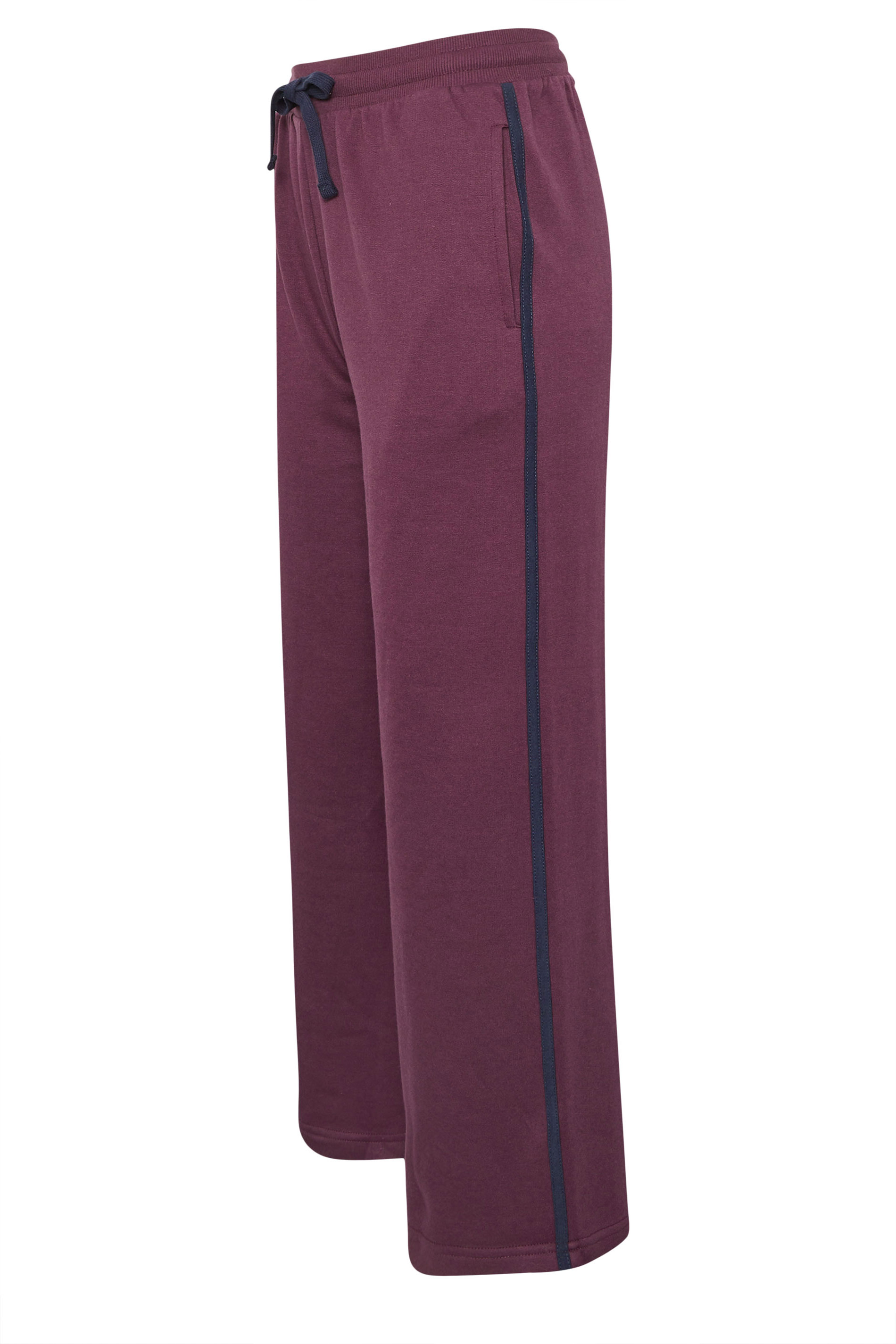 PixieGirl Petite Women's Burgundy Red Stripe Wide Leg Joggers | PixieGirl 7