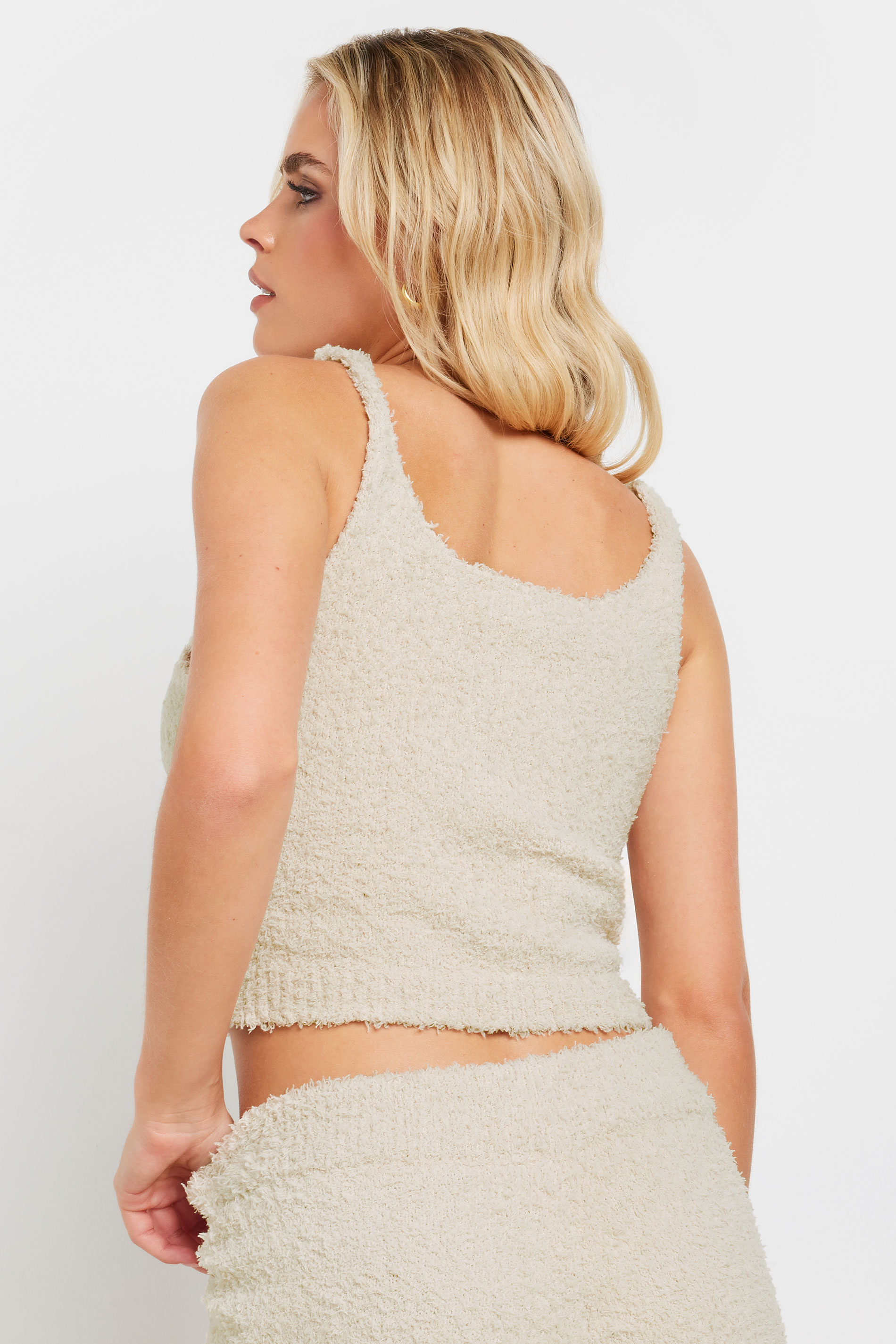 PixieGirl Petite Women's Cream Fluffy Fleece Crop Top | PixieGirl 5