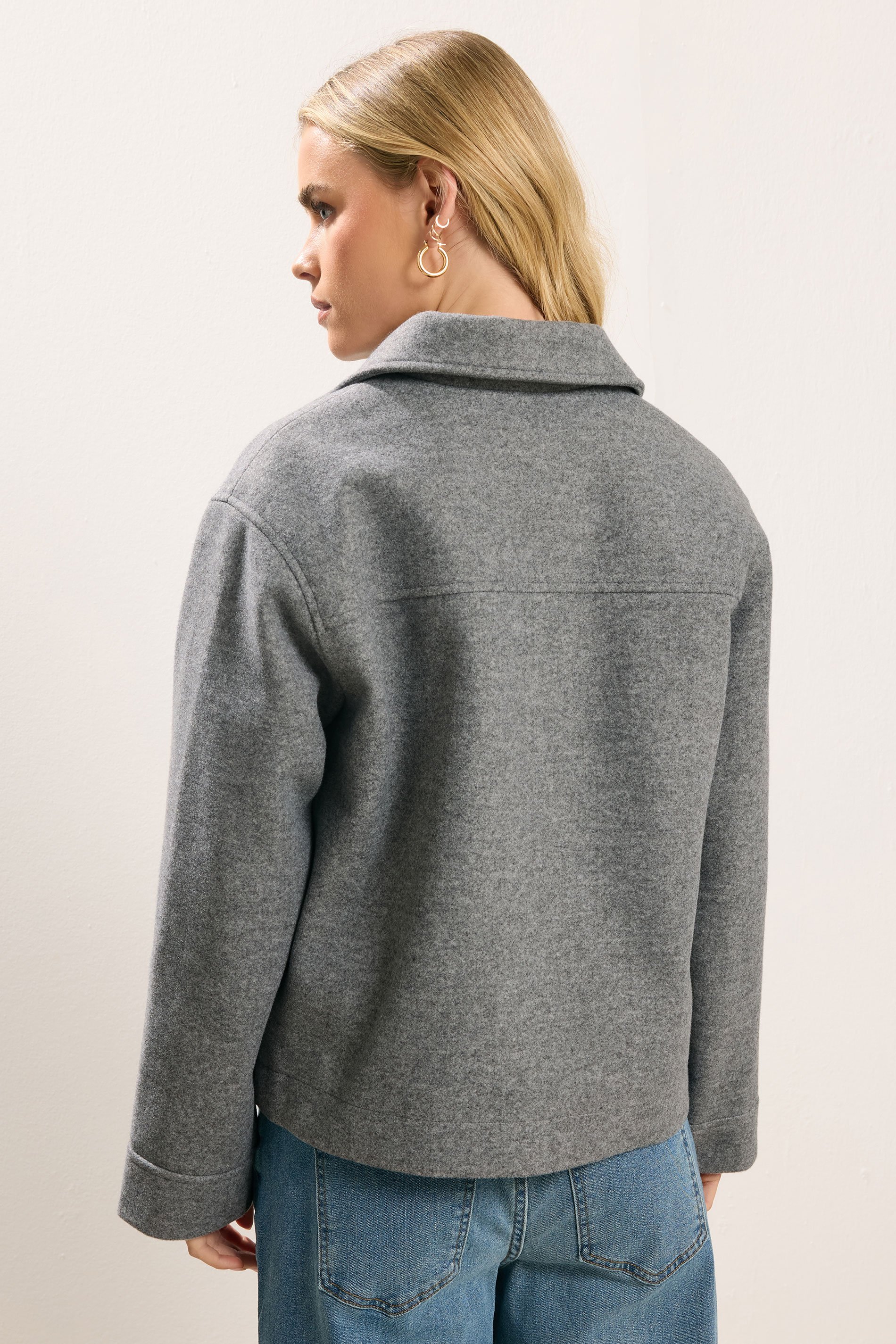 PixieGirl Petite Women's Grey Marl Brushed Jacket | PixieGirl 3