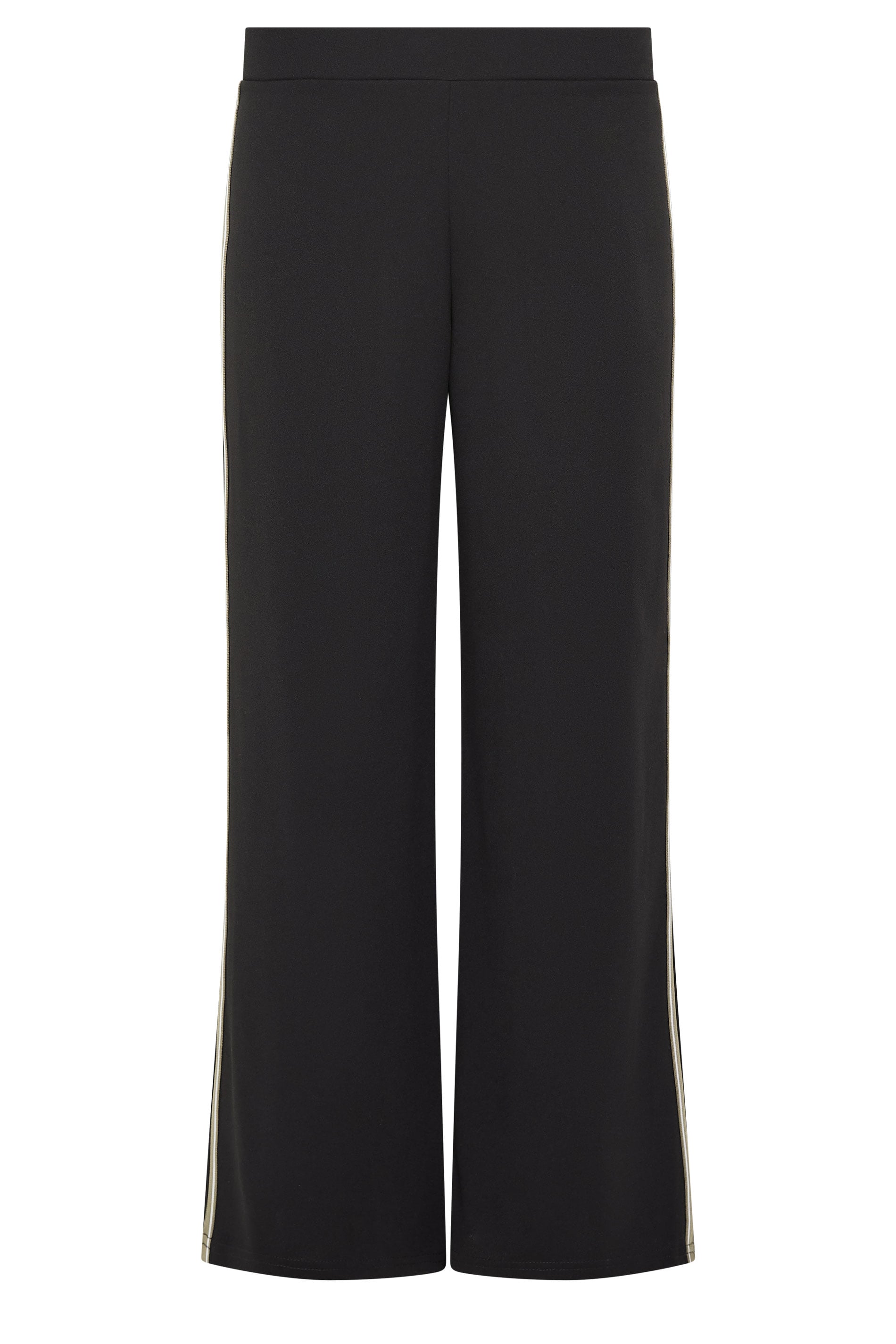PixieGirl Petite Women's Black Side Stripe Detail Wide Leg Trousers | PixieGirl 5