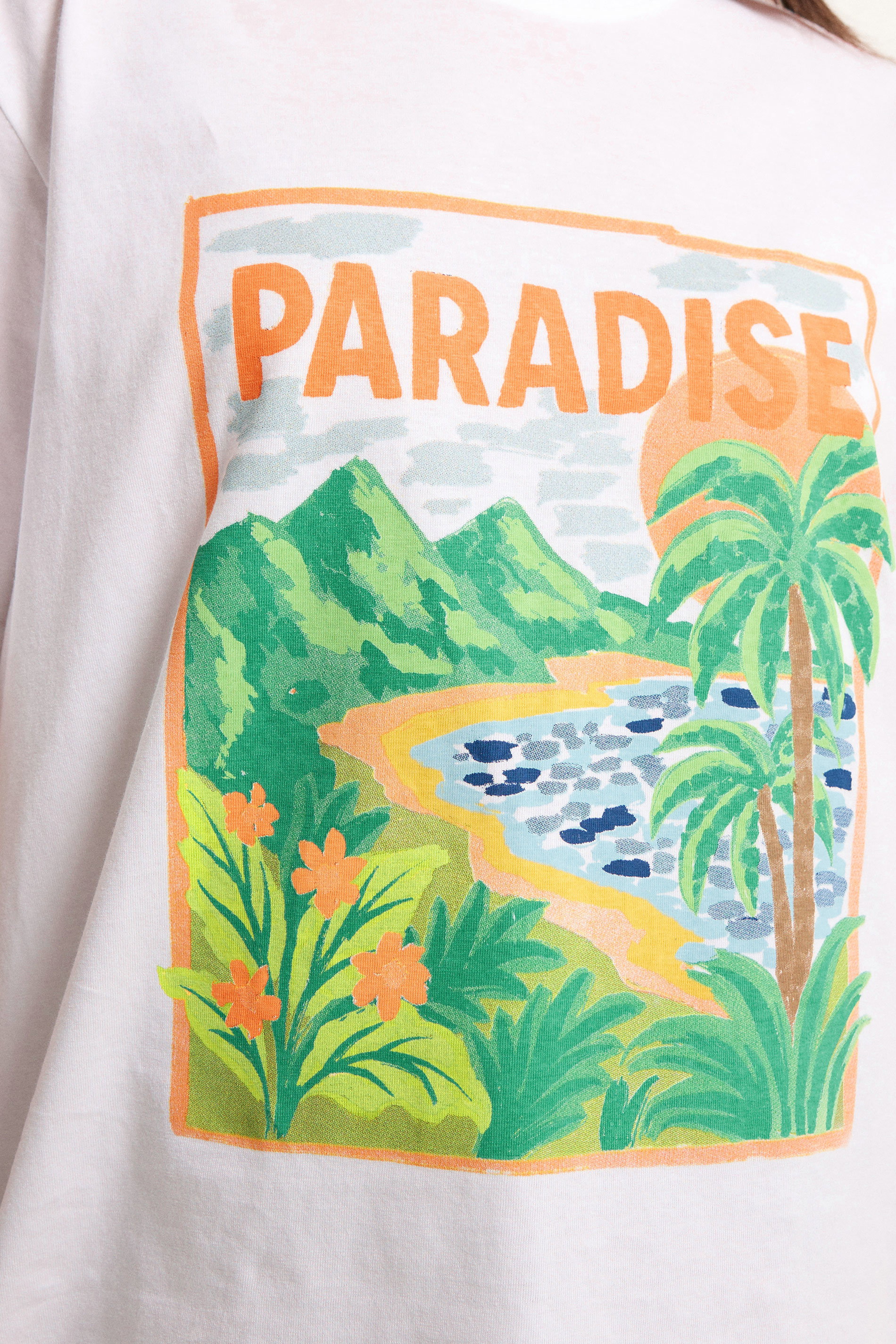 PixieGirl Petite Women's White 'Paradise' Slogan Cotton T-Shirt | PixieGirl 4