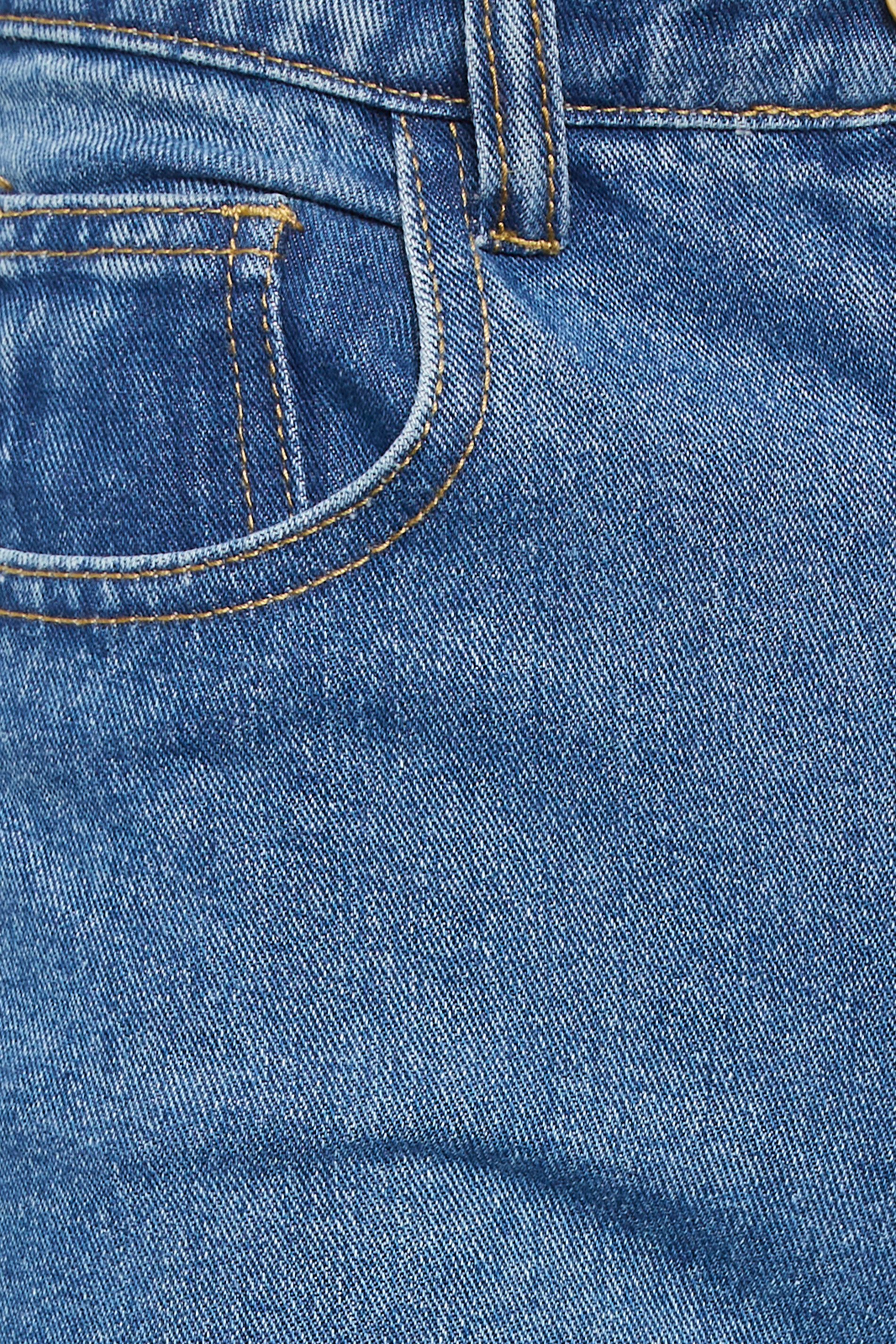 PixieGirl Mid Blue Non-Stretch Wide Leg Jeans | PixieGirl 7