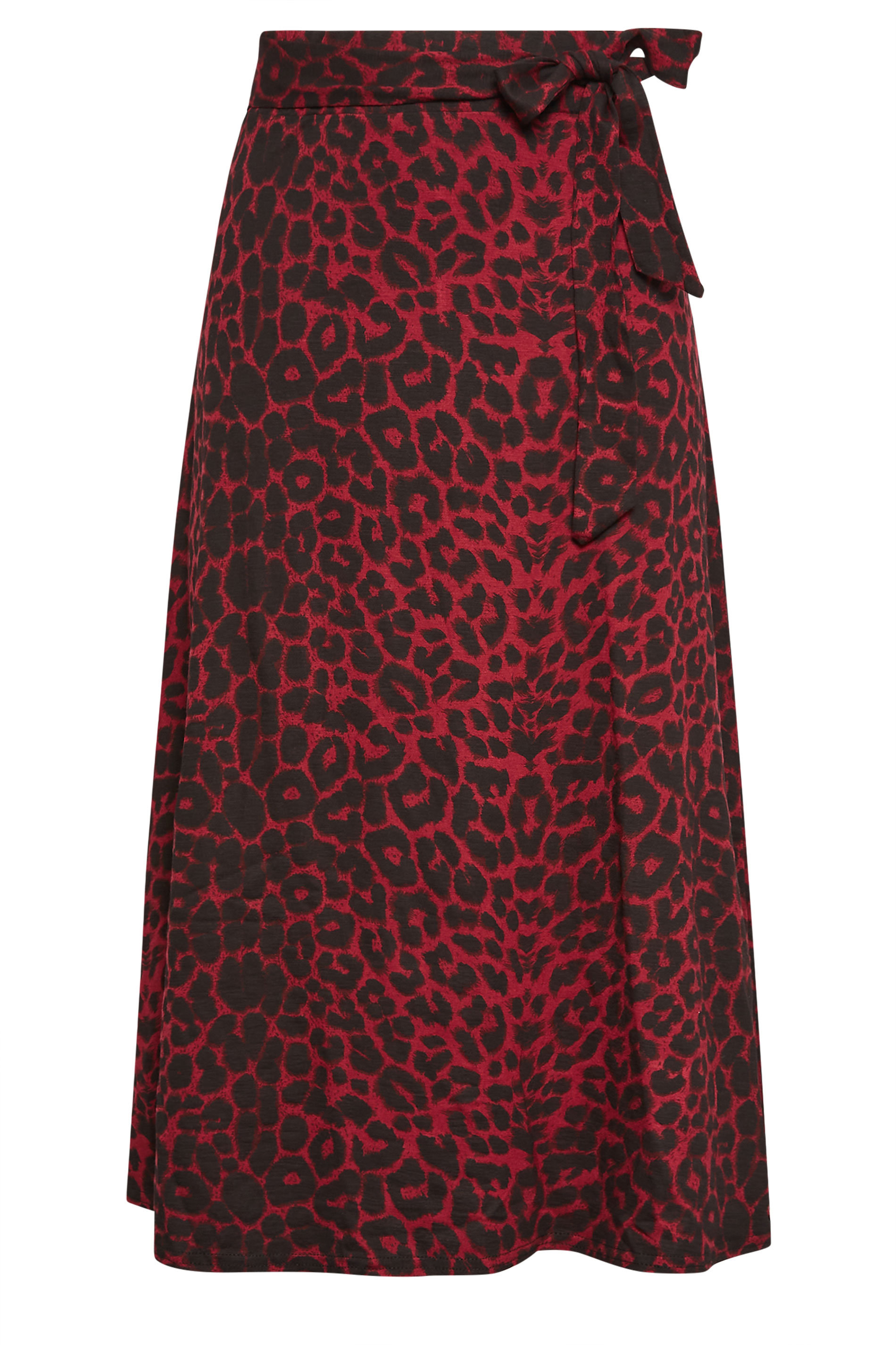 PixieGirl Red Leopard Print Midi Skirt | PixieGirl 3