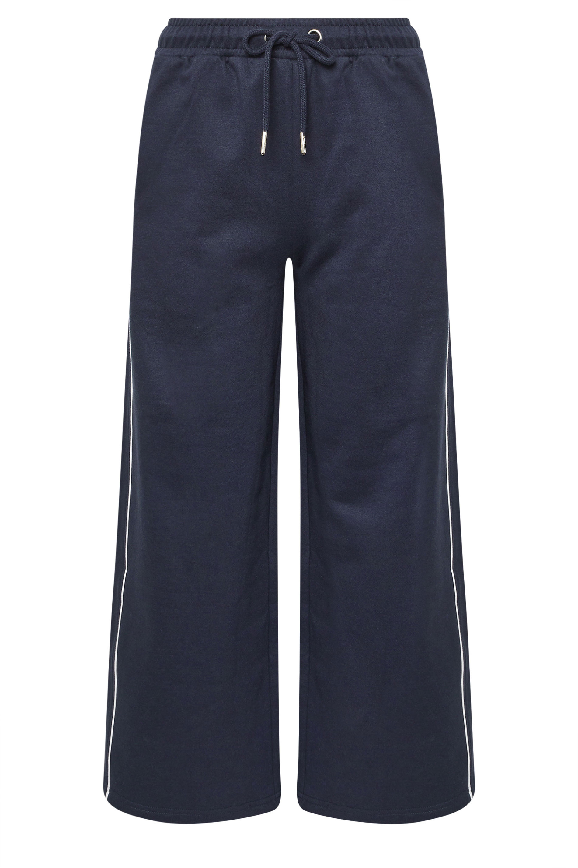 PixieGirl Petite Women's Navy Blue Contrast Piping Wide Leg Joggers | PixieGirl 6