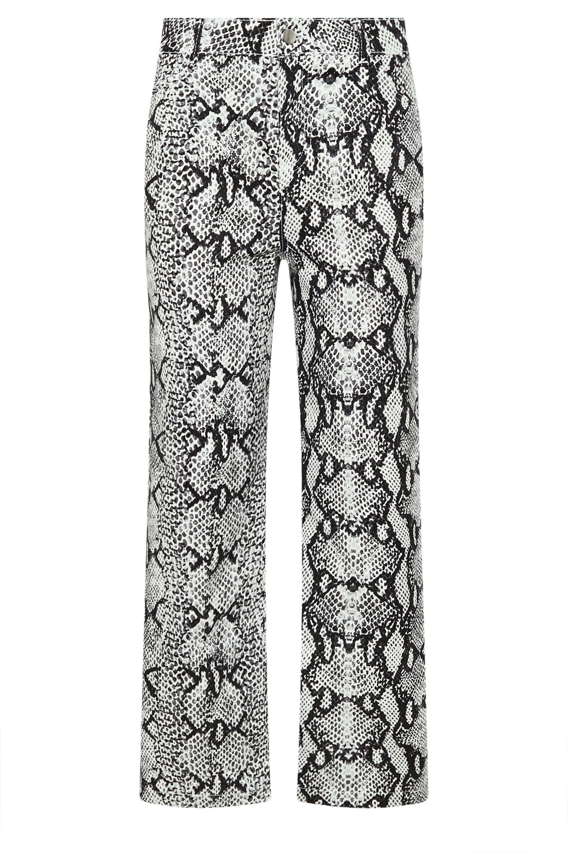 PixieGirl Petite Women's Grey Snake Print Straight Leg Jeans | PixieGirl 6