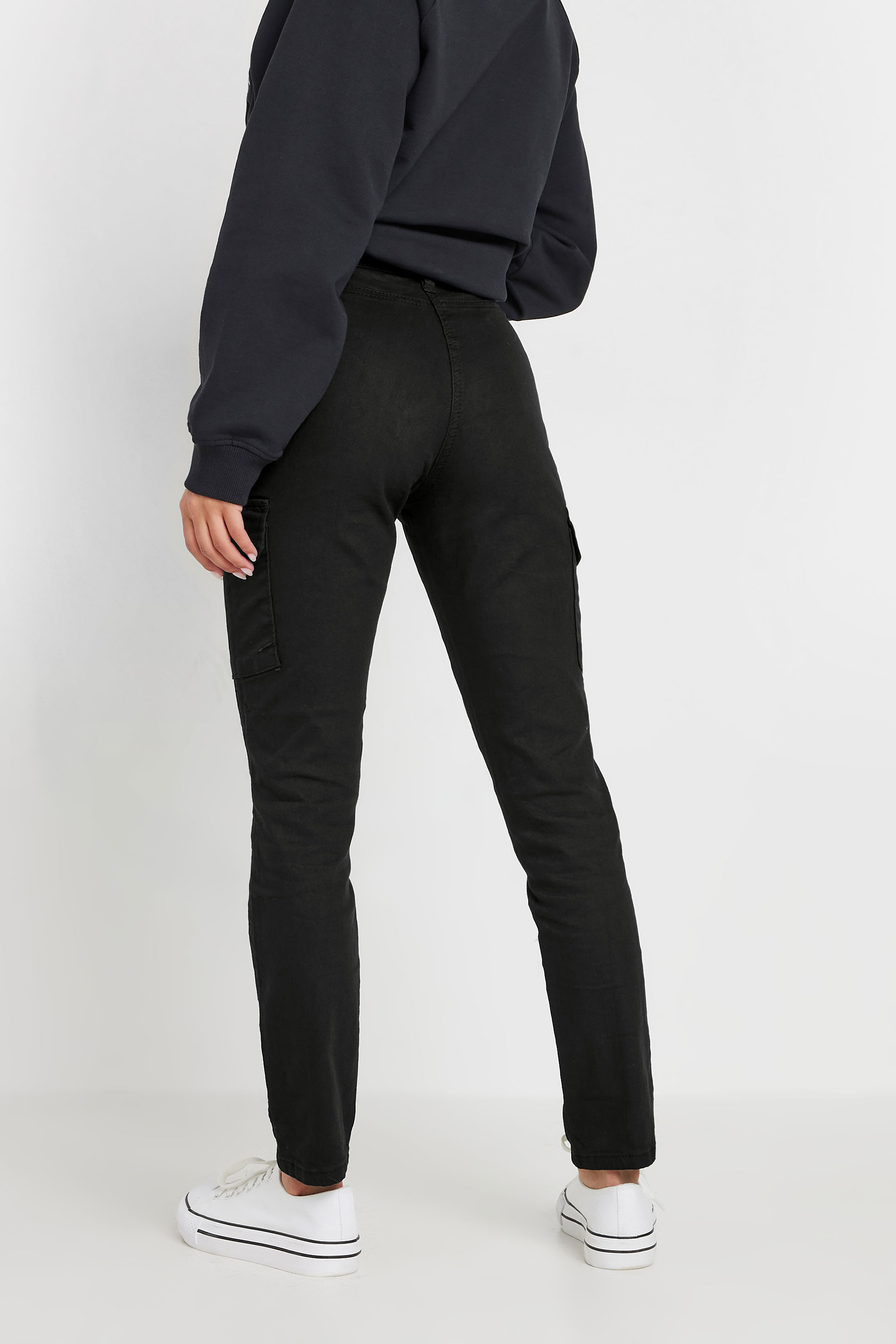 Petite Black Cargo Skinny Jeans | PixieGirl 3
