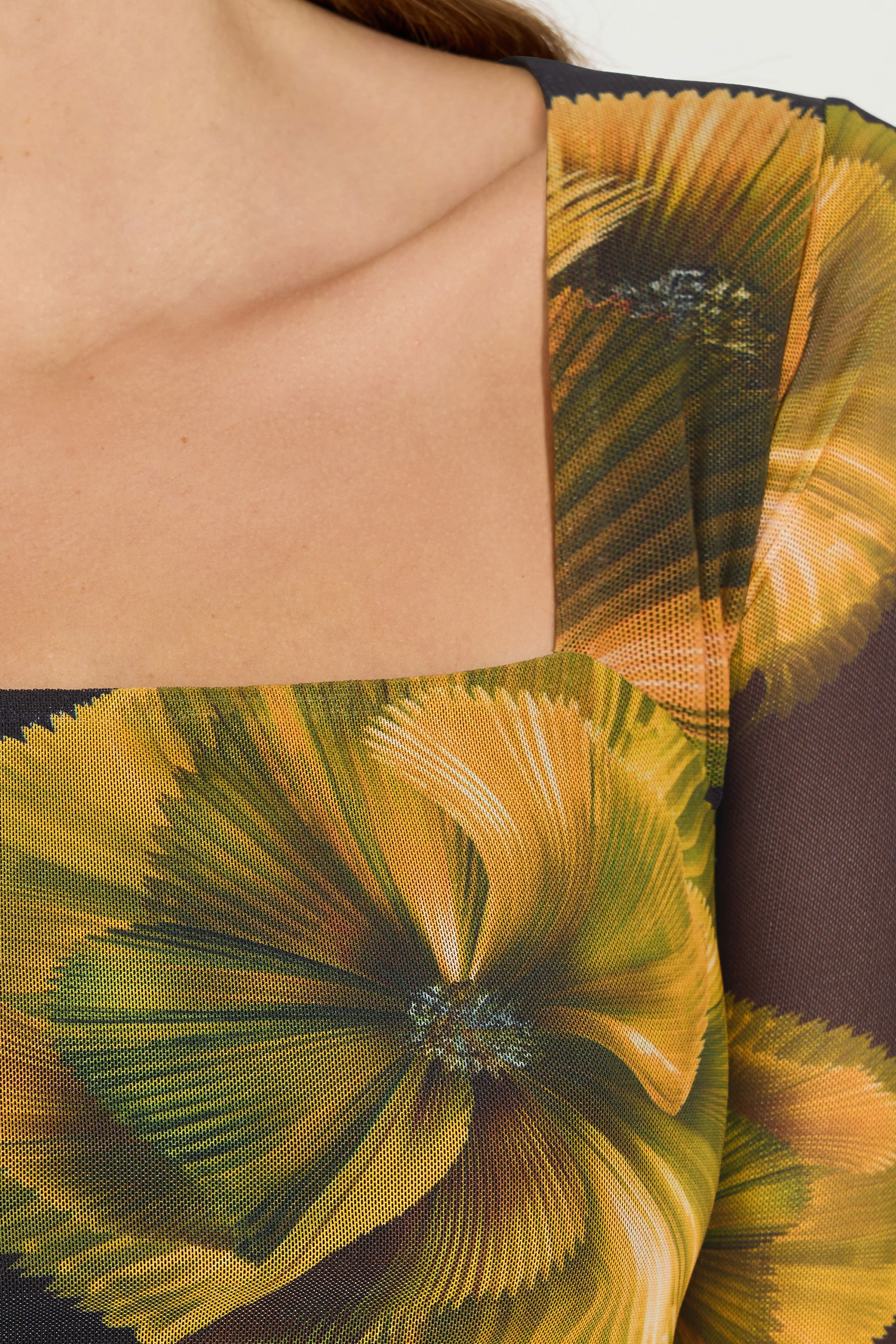 STAR Yellow Floral Square Neck Mesh Top | StarByJM 6