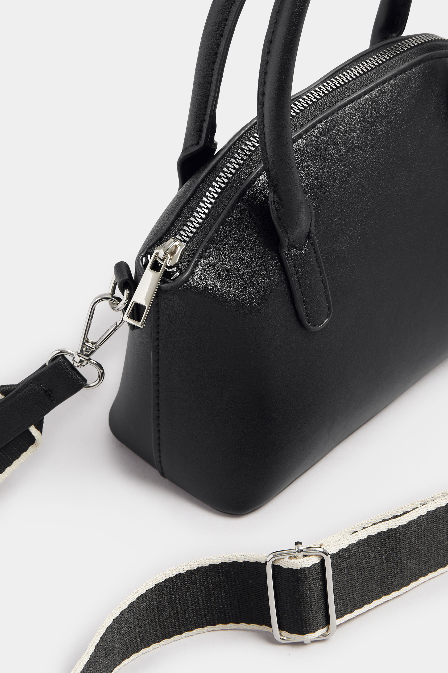 Black Contrast Strap Cross Body Bag | Yours Clothing 4