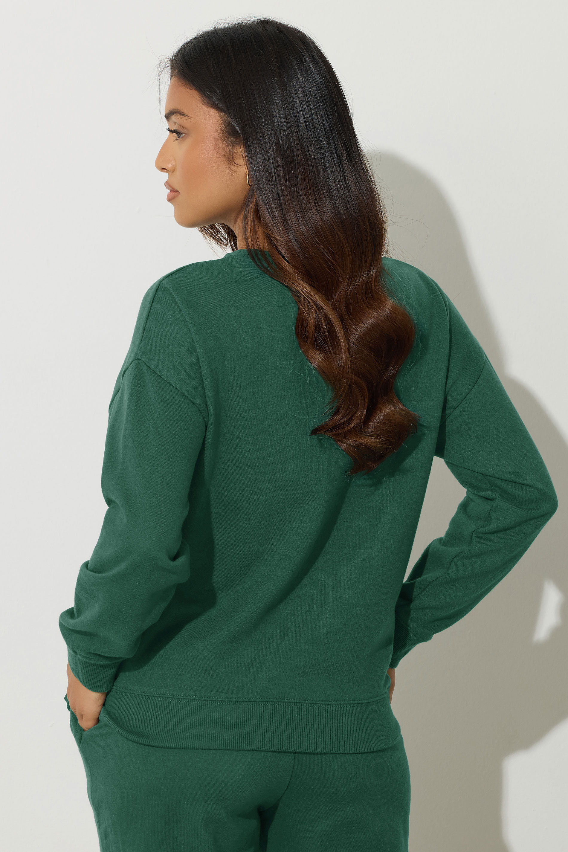 PixieGirl Petite Women's Green St Moritz Slogan Sweatshirt | PixieGirl 5