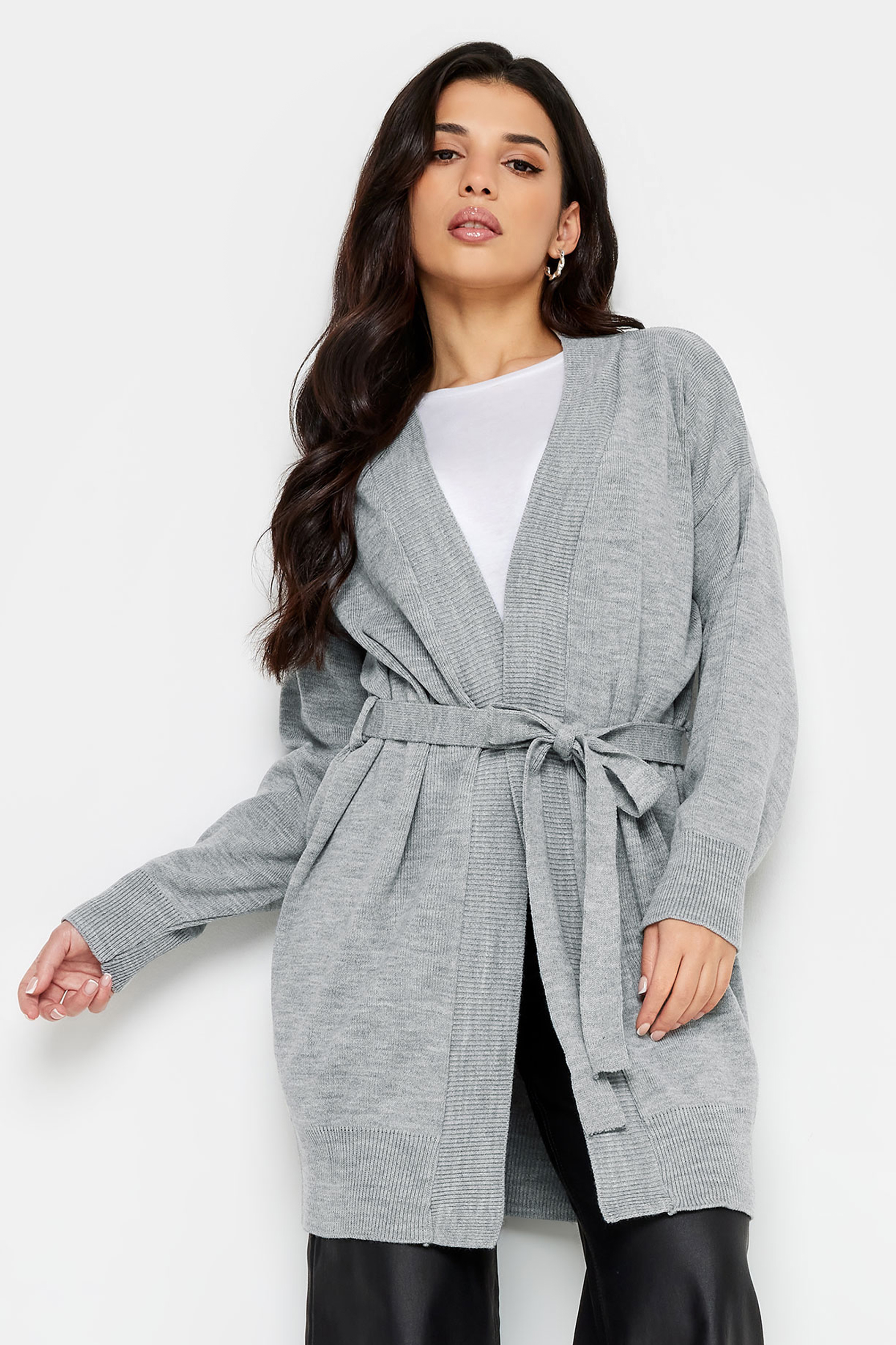 PixieGirl Grey Belted Midi Cardigan | PixieGirl  1