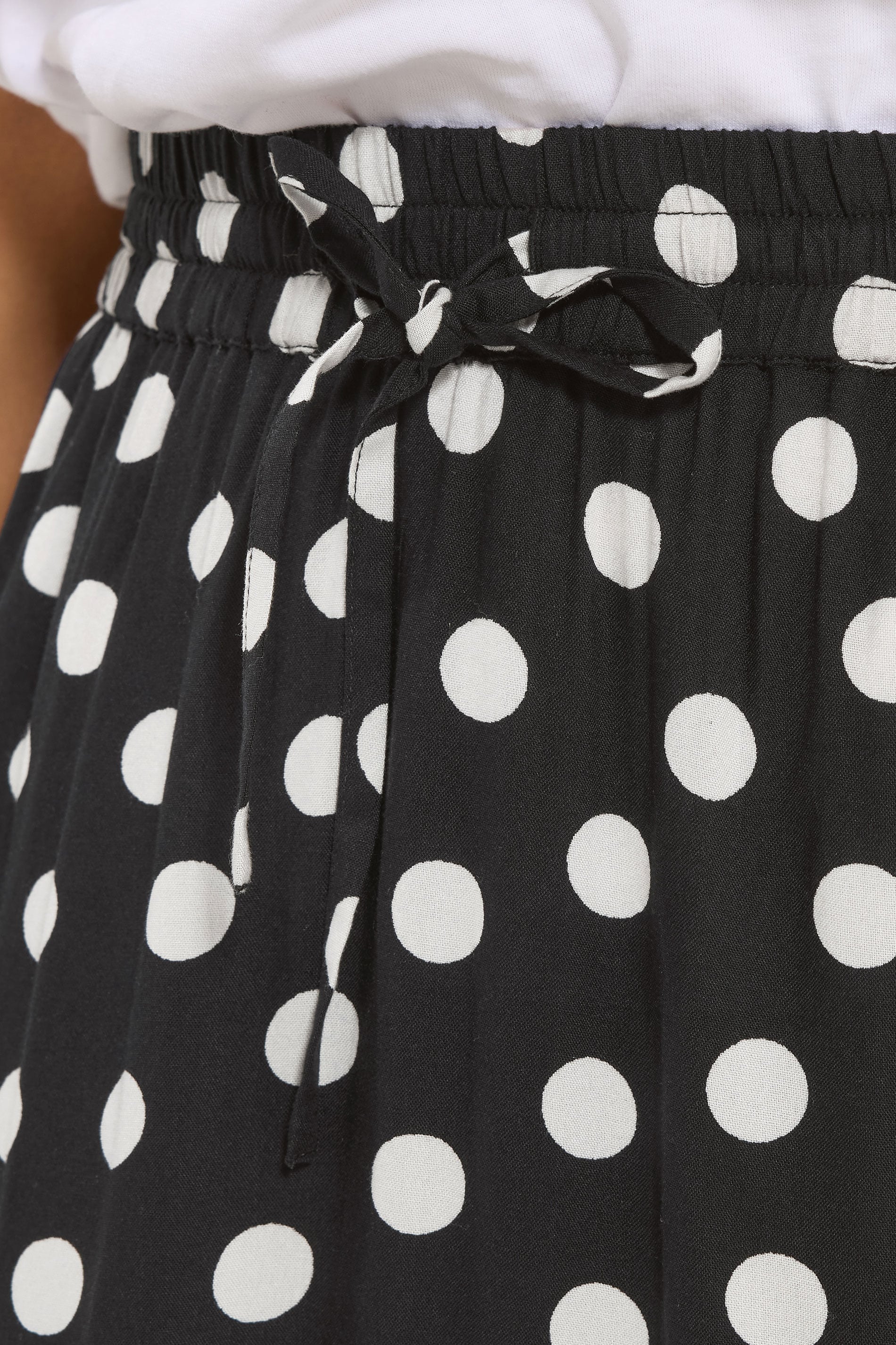 M&Co Petite Black Polka Dot Tie Waist Maxi Skirt | M&Co 4