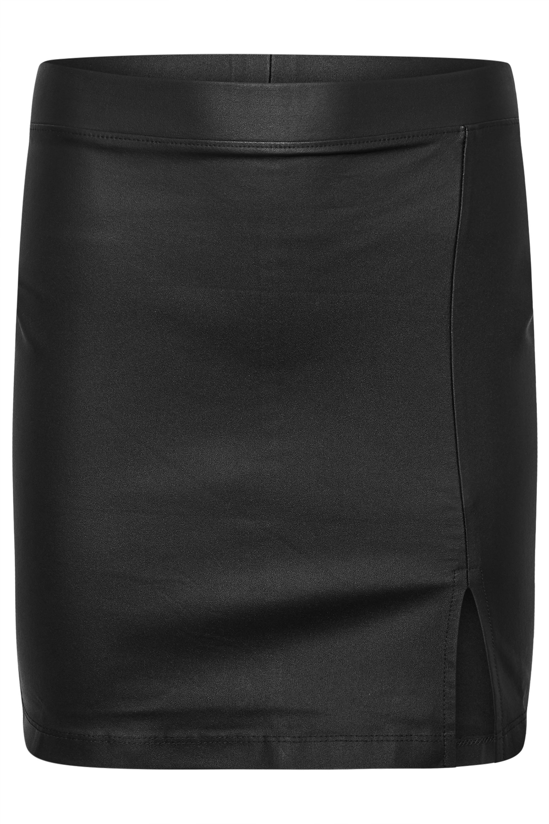 PixieGirl Petite Women's Black Coated Mini Skirt | PixieGirl 5