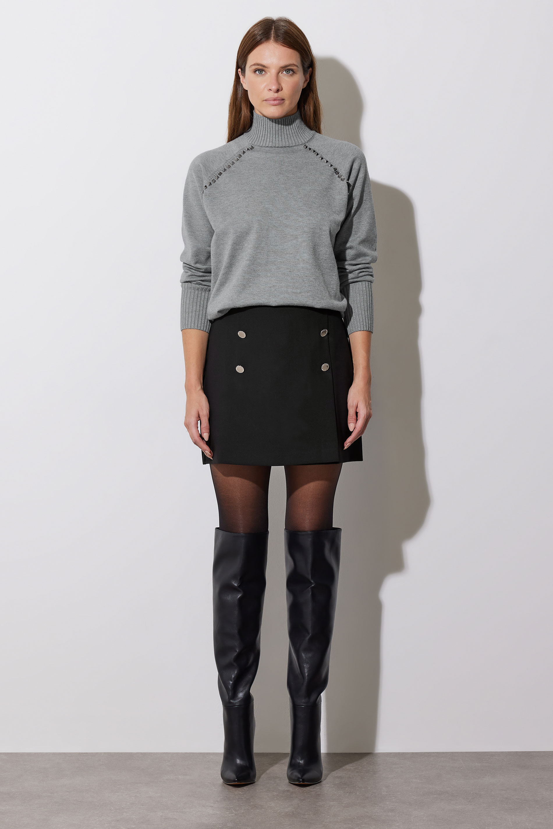 STAR Grey Stud Embellished Raglan Jumper | StarByJM 2