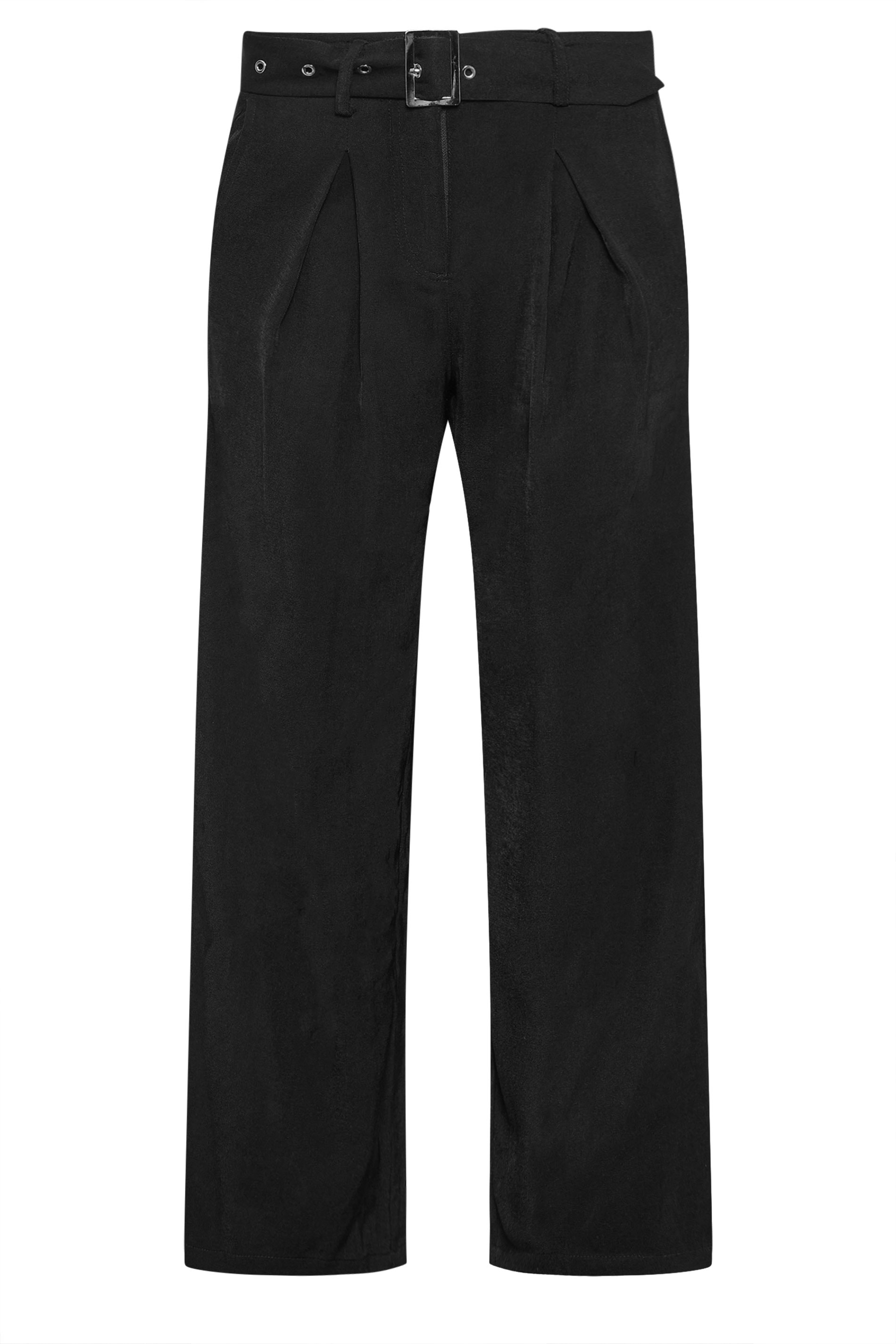 PixieGirl Petite Womens Black Wide Leg Belted Trousers | PixieGirl 6