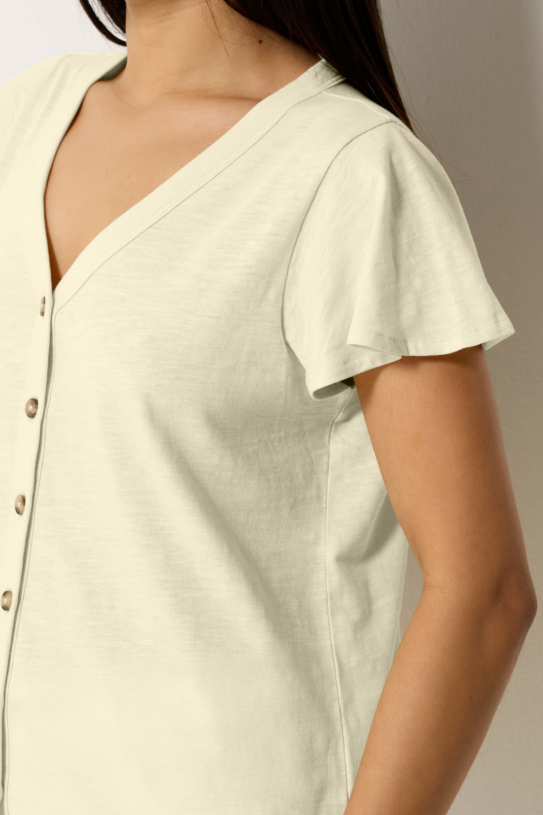 M&Co Petite Lemon Yellow Cotton Frill Sleeve Blouse | M&Co 2