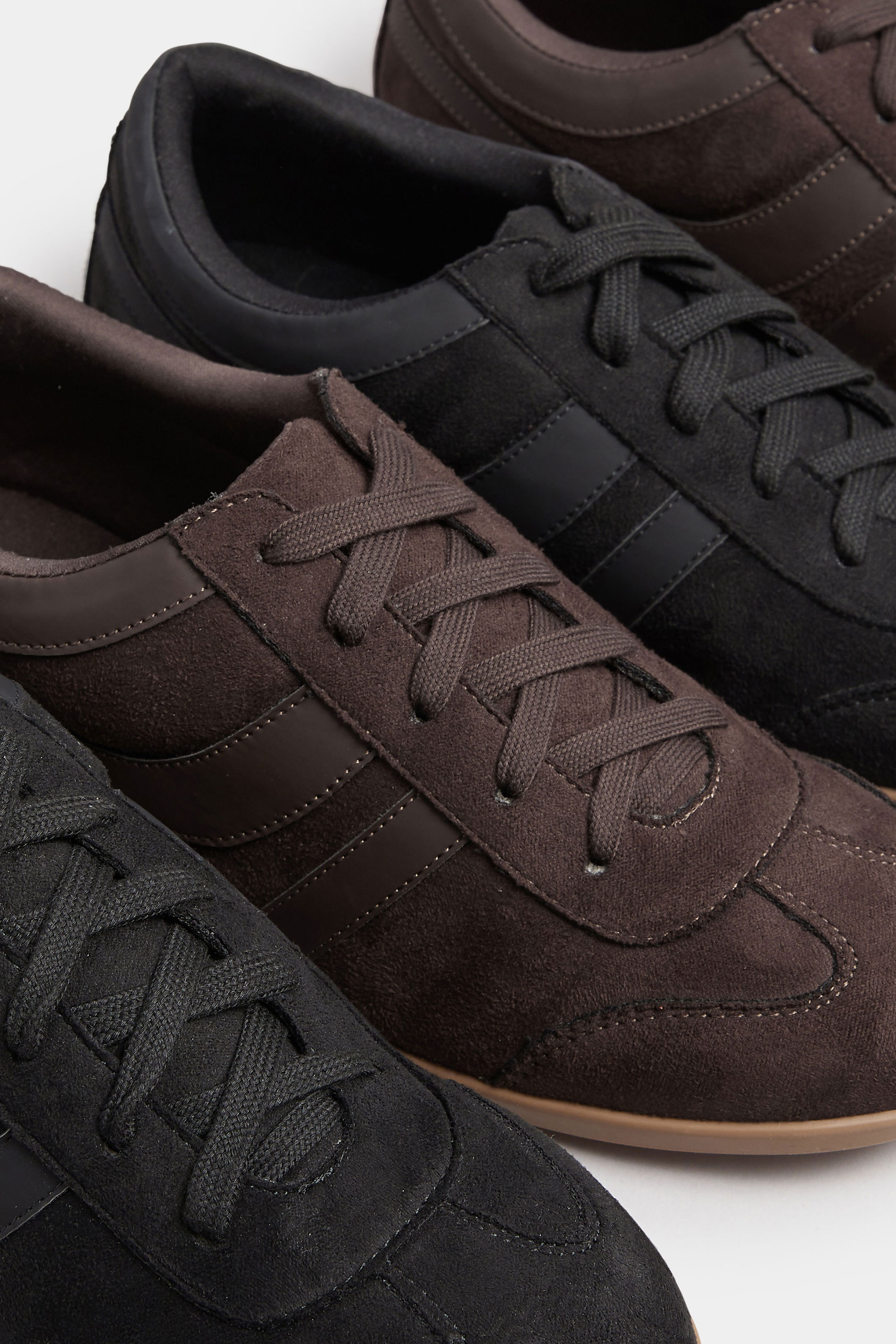 Brown Low Retro Stripe Trainers In Extra Wide EEE Fit | Yours Clothing 6