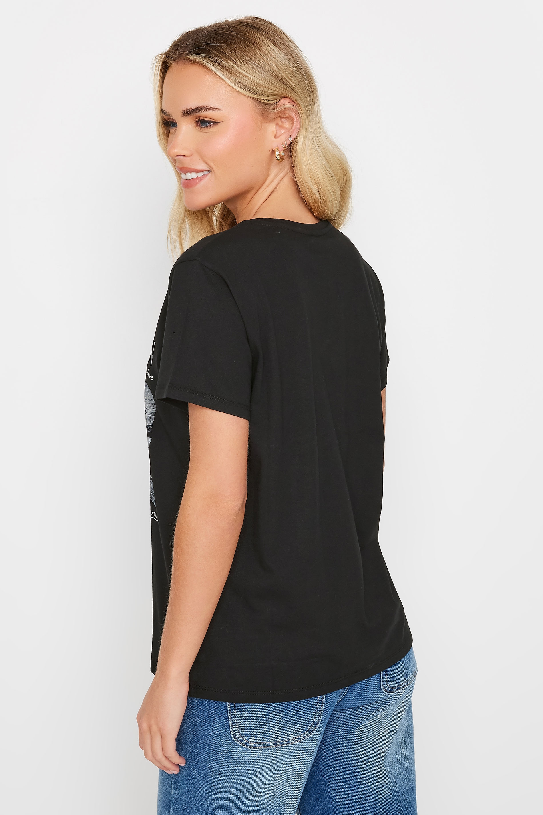 PixieGirl Petite Women's Black 'Brooklyn' Slogan Printed T-Shirt | PixieGirl 3