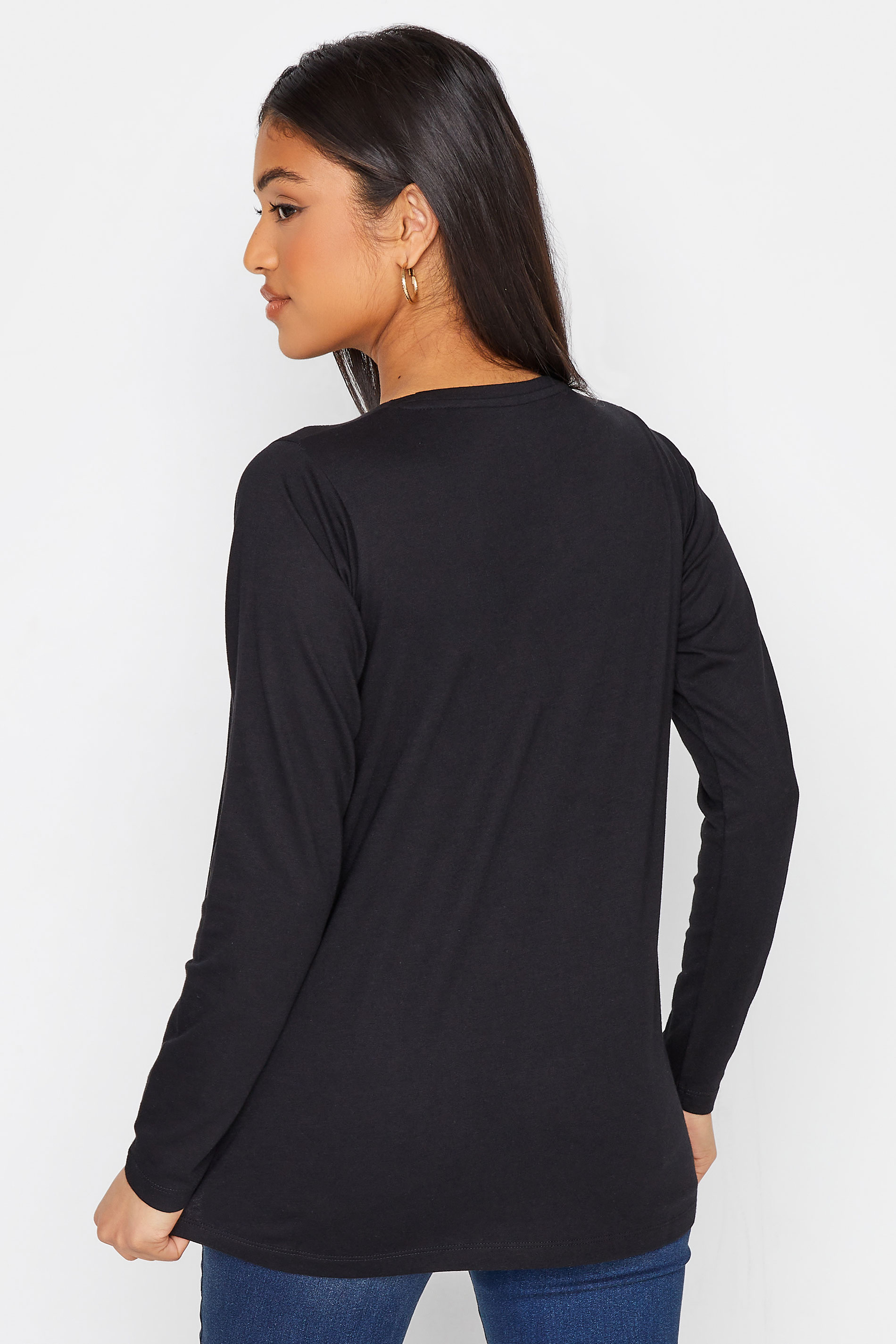 Petite Black Long Sleeve T-Shirt | PixieGirl 3