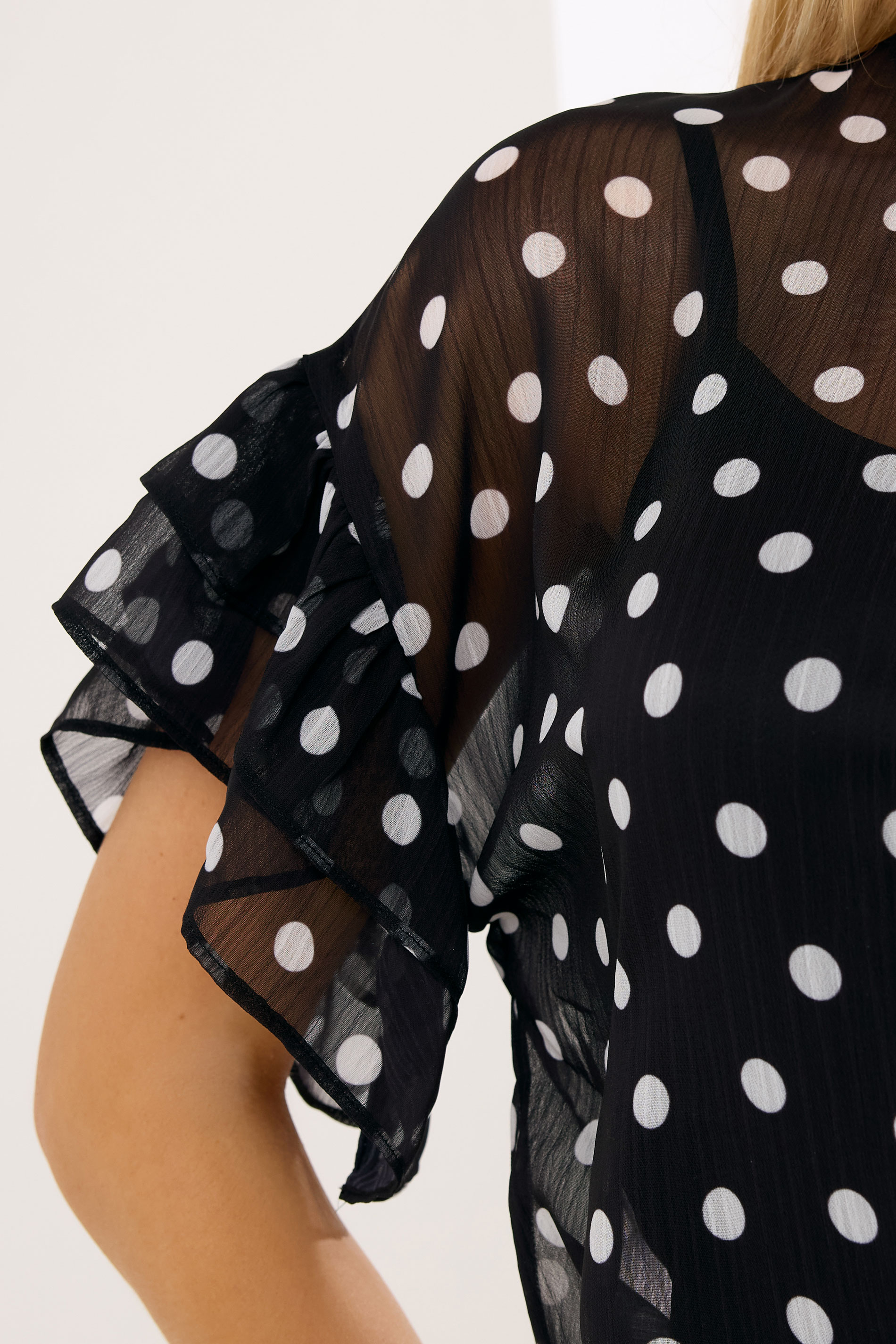 STAR Black Polka Dot Mesh Top | StarByJM 4