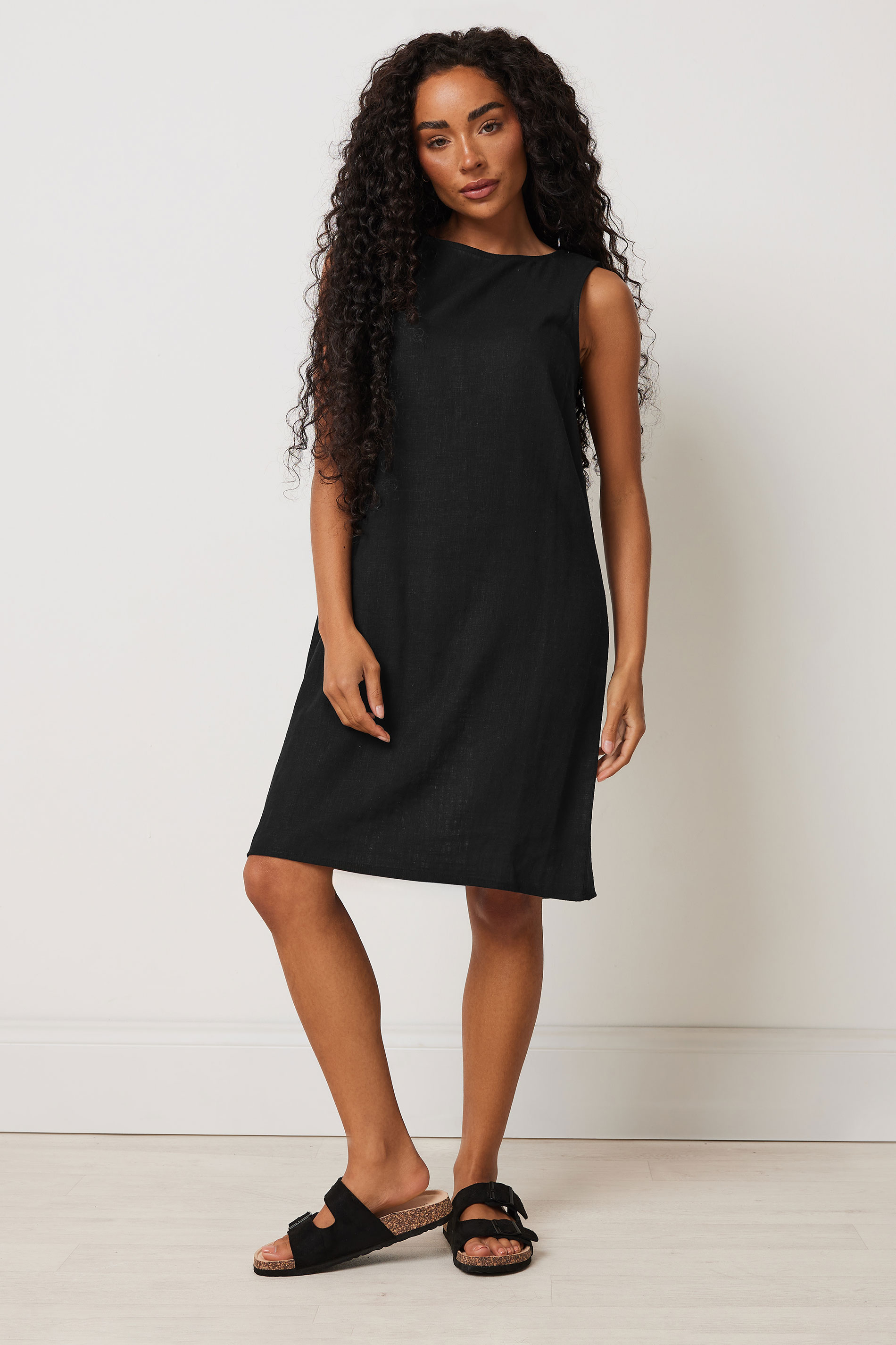 M&Co Petite Black Linen Shift Dress | M&Co 2