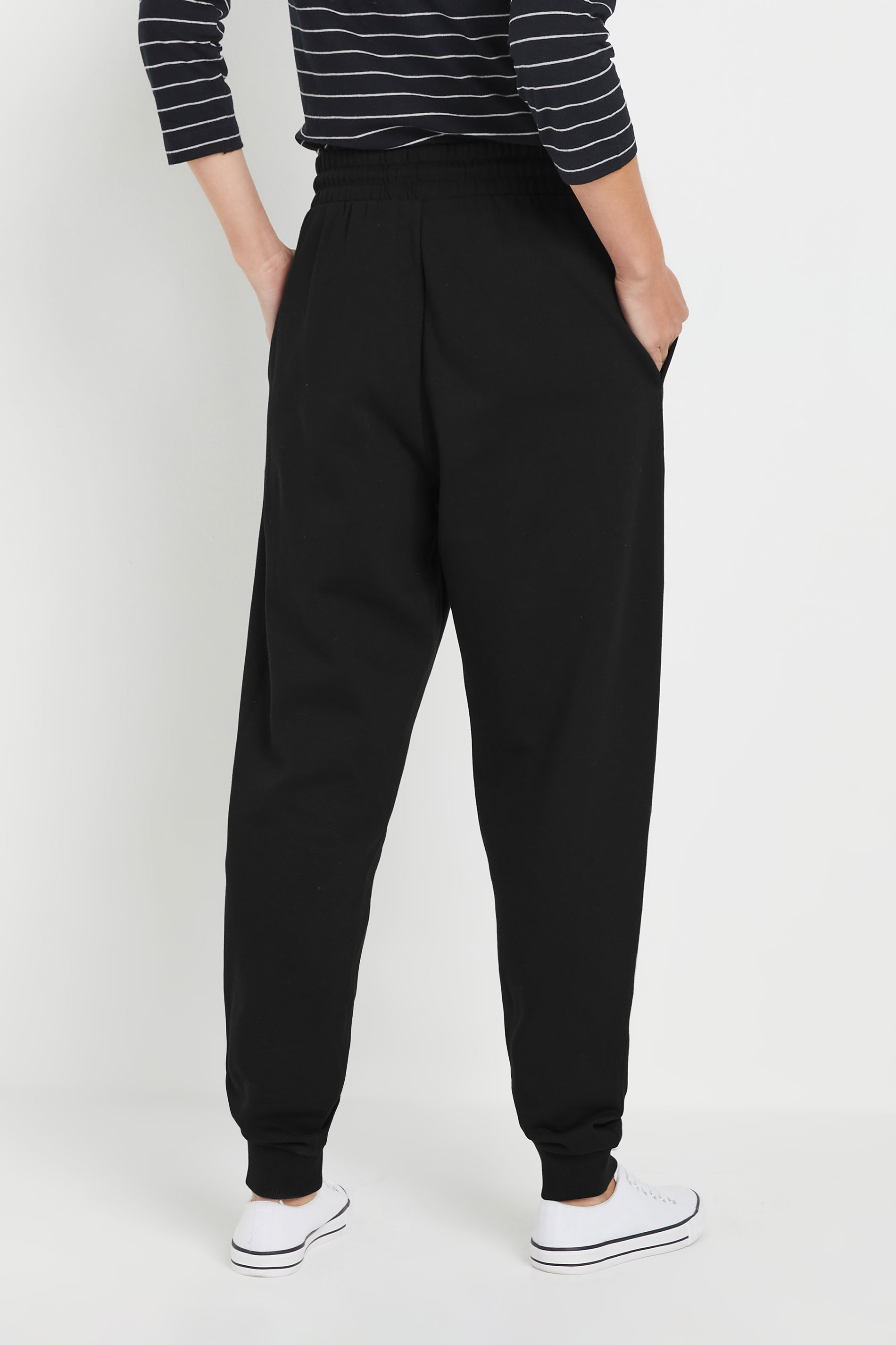 M&Co Black Cuffed Drawstring Joggers | M&Co 4