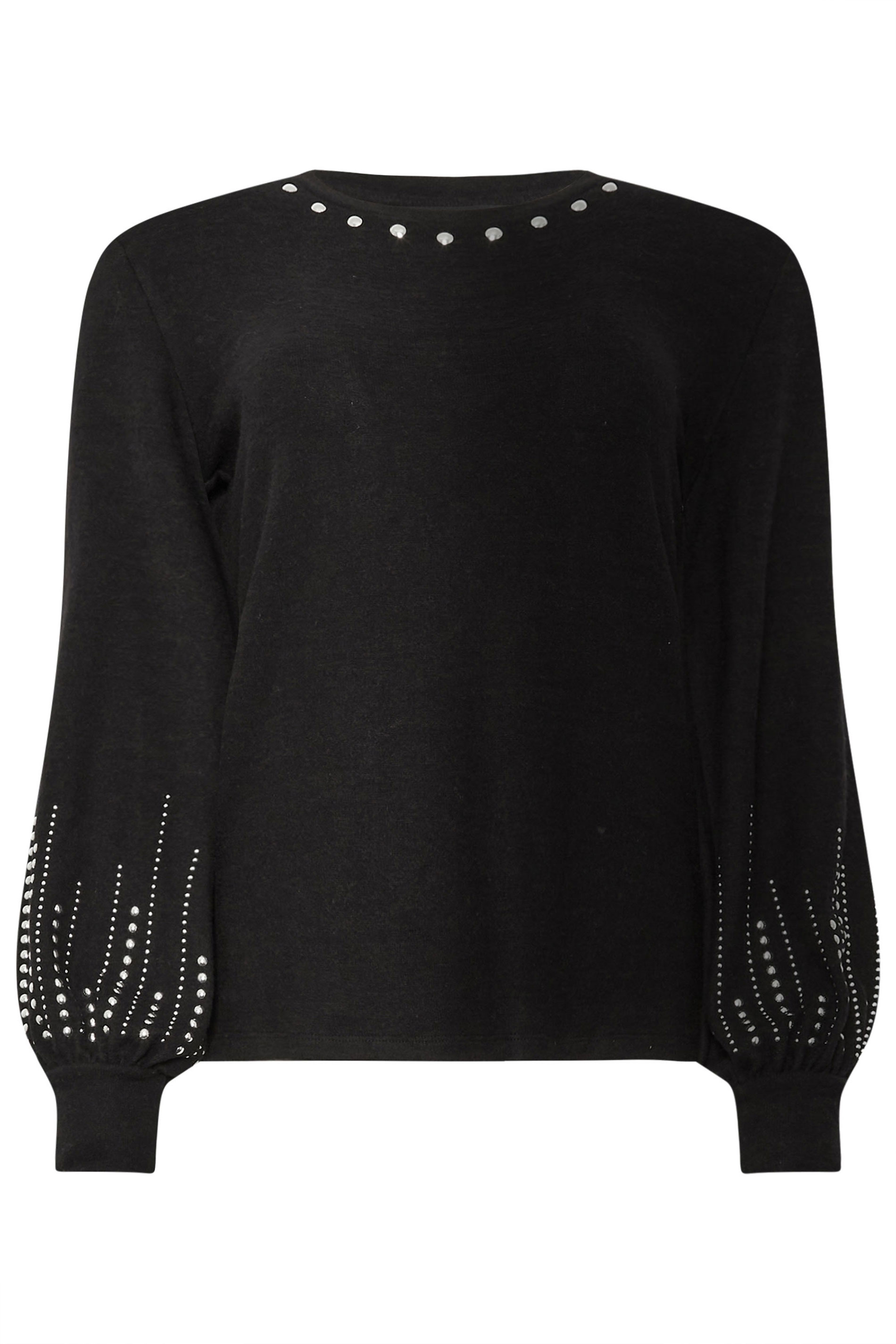 STAR Black Knitted Stud Detail Jumper | StarByJM 8