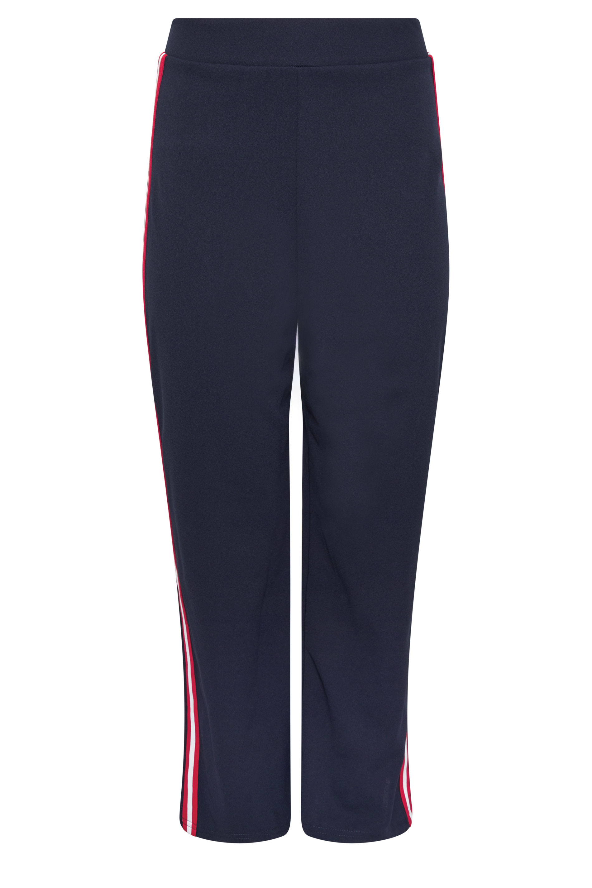 M&Co Petite Navy Blue Side Stripe Wide Leg Trousers | M&Co 5