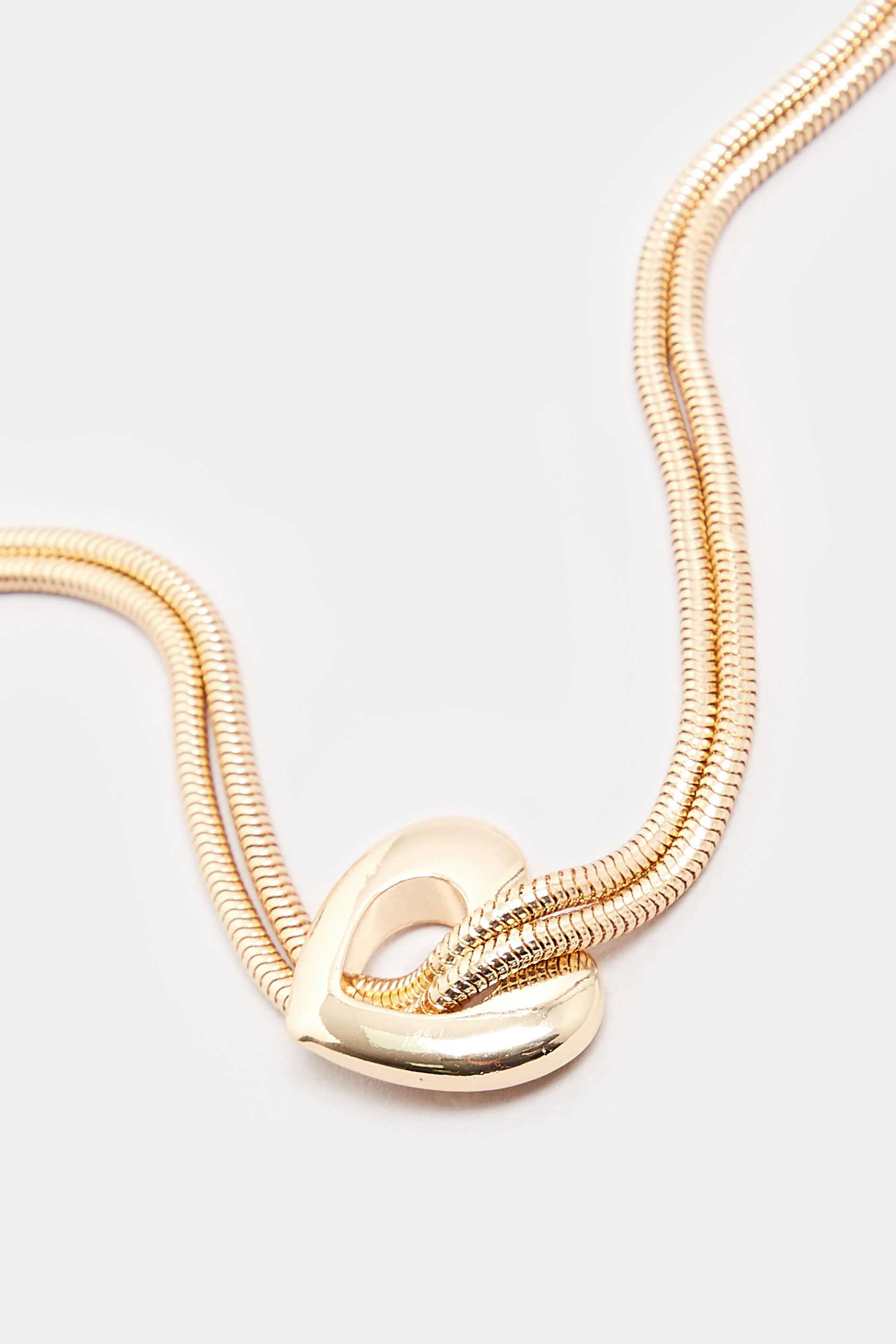 Gold Tone Twisted Heart Necklace | Yours Clothing 3