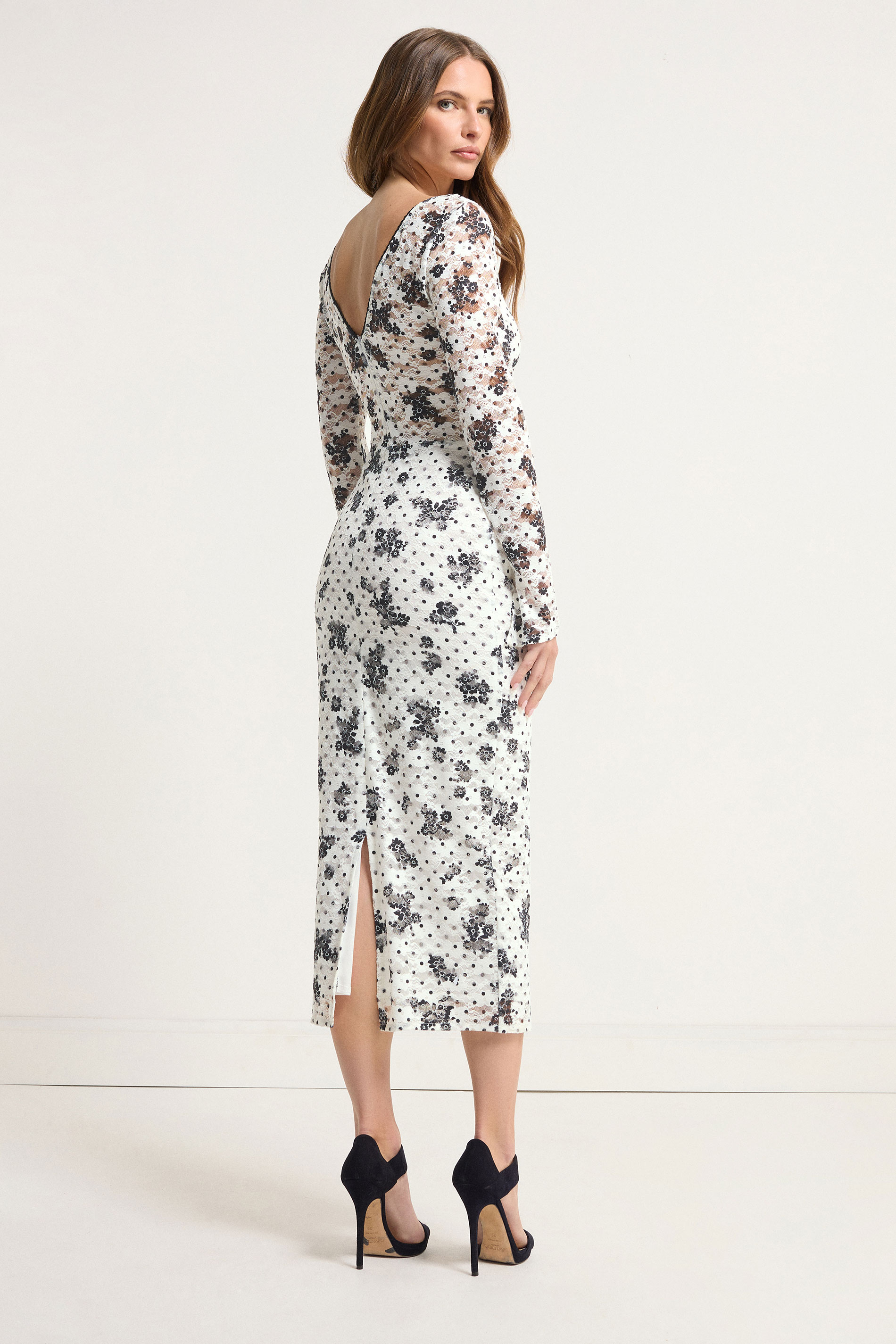 STAR White Floral Lace Corset Midi Dress | StarByJM 3