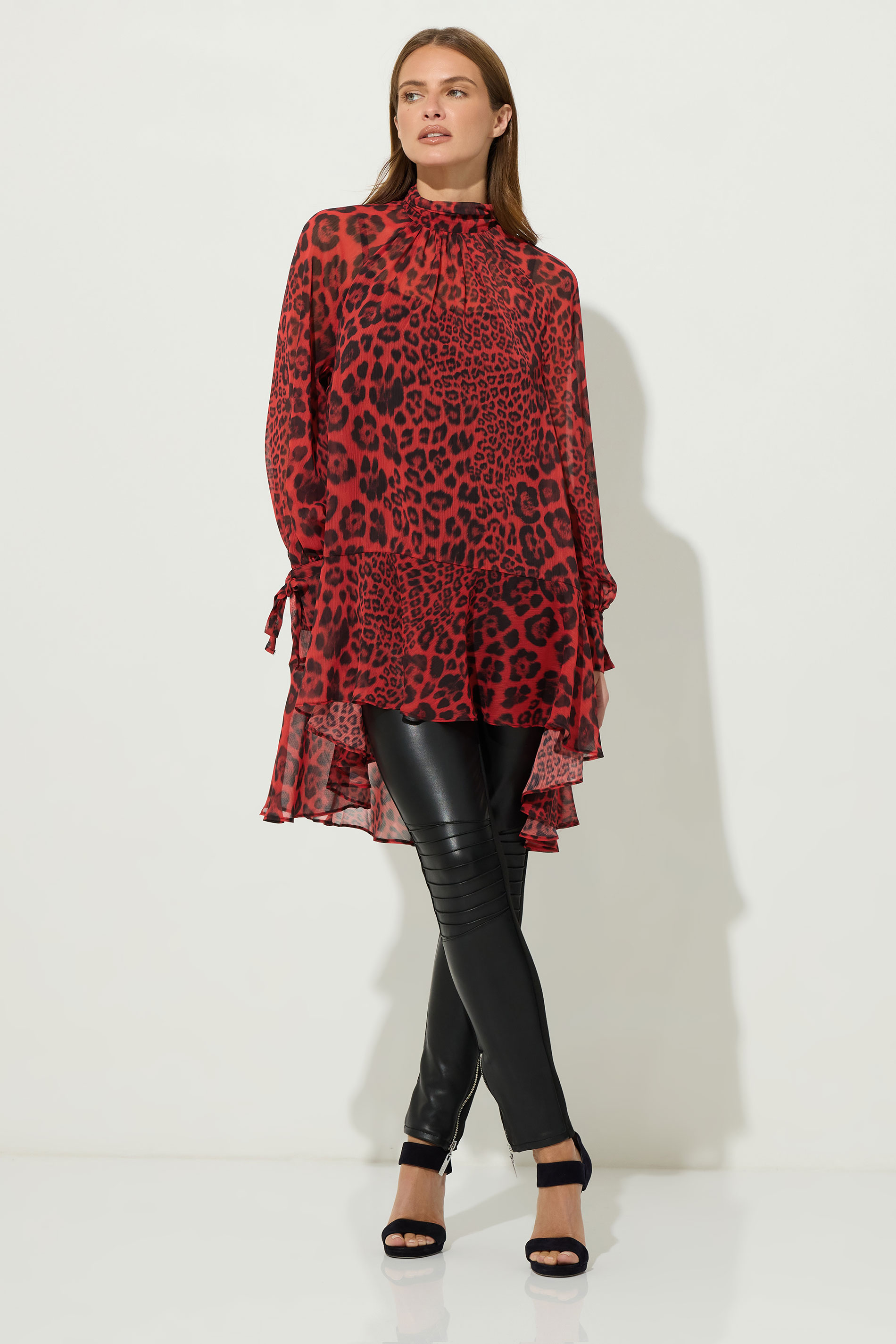STAR Red Leopard Print Dipped Hem Tunic Top | StarByJM 3
