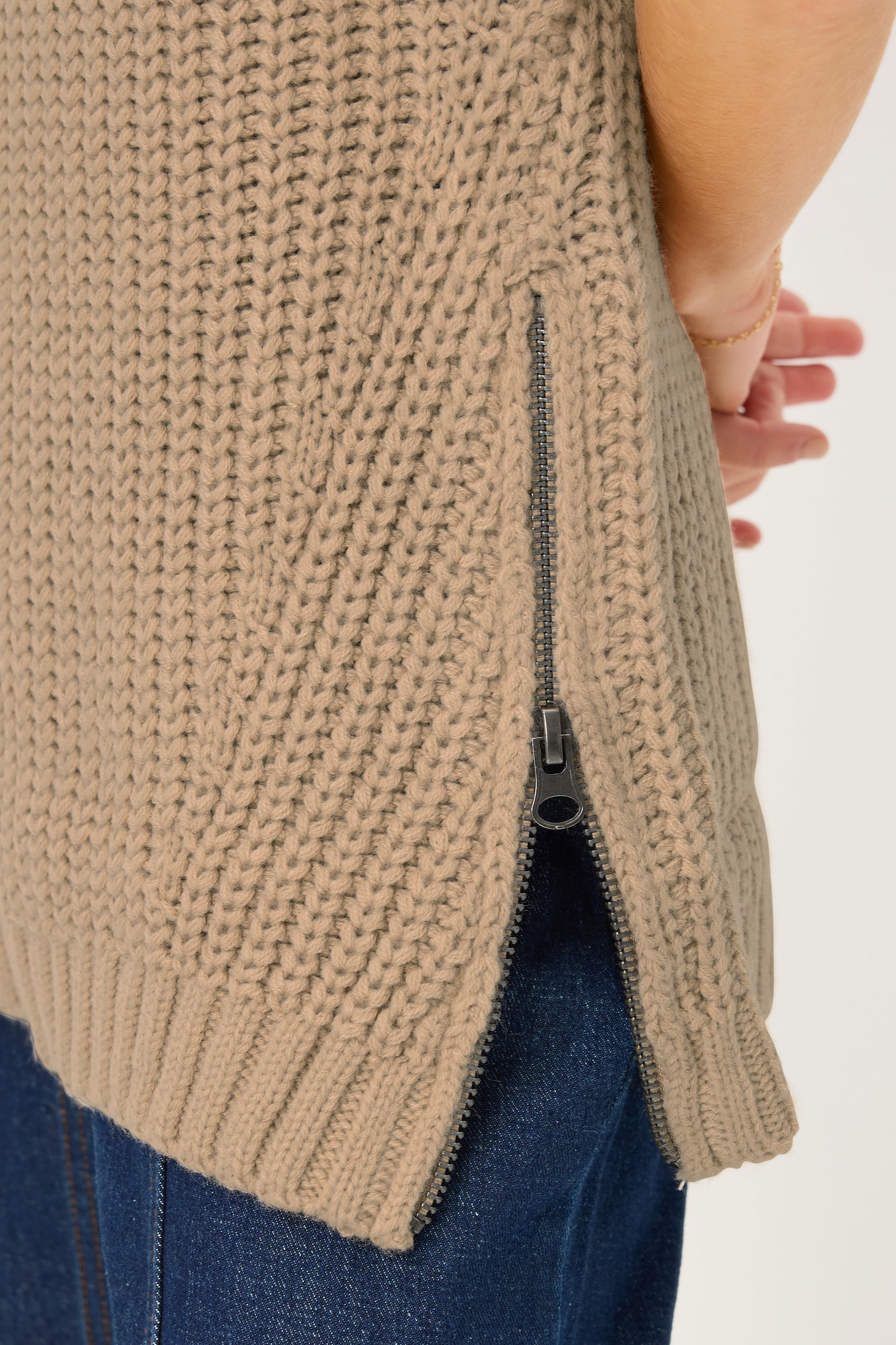 PixieGirl Petite Women's Beige Brown Knitted Sleeveless Jumper | PixieGirl 4