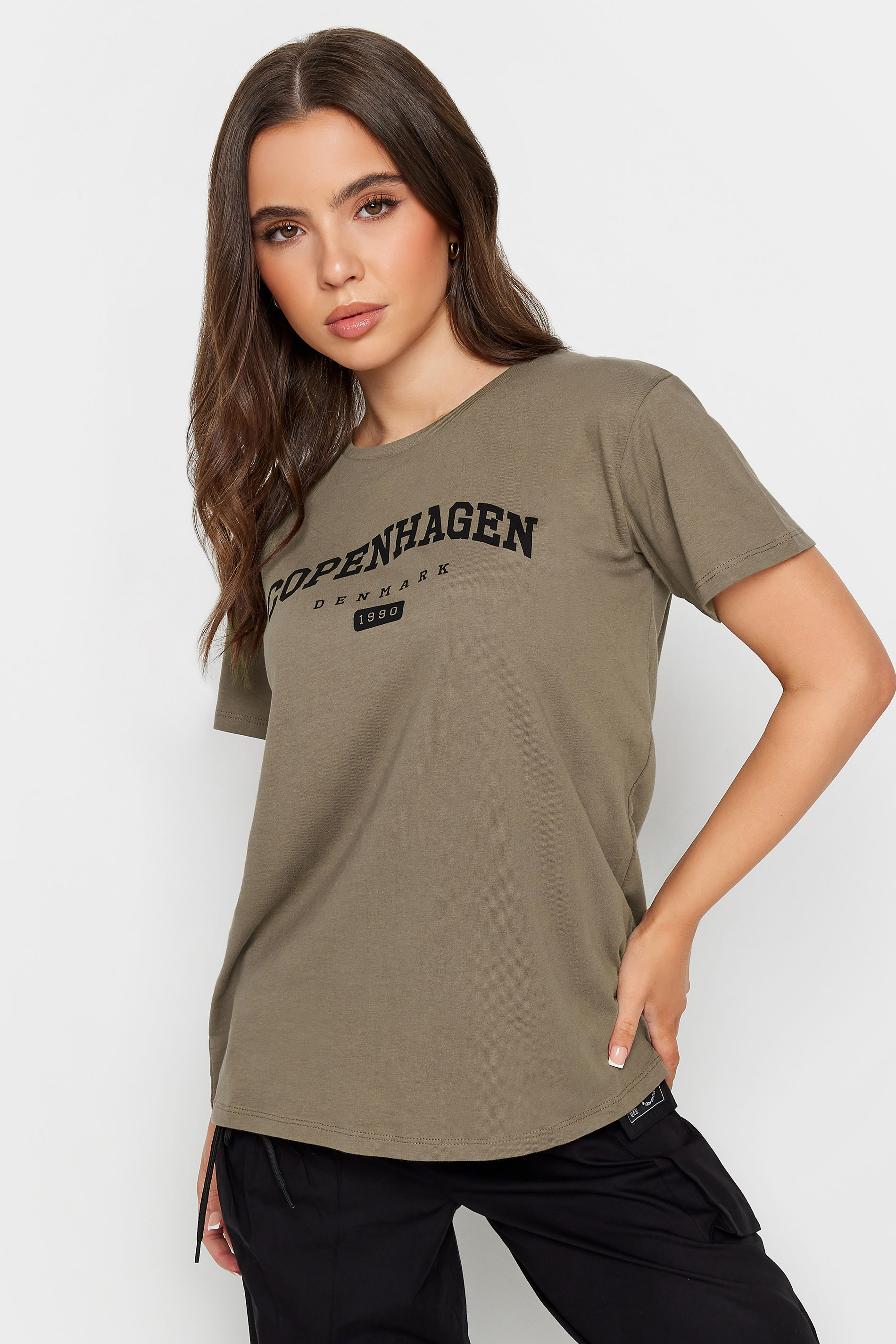 PixieGirl 2 PACK Black & Brown 'Copenhagen' Slogan T-Shirts | PixieGirl  2