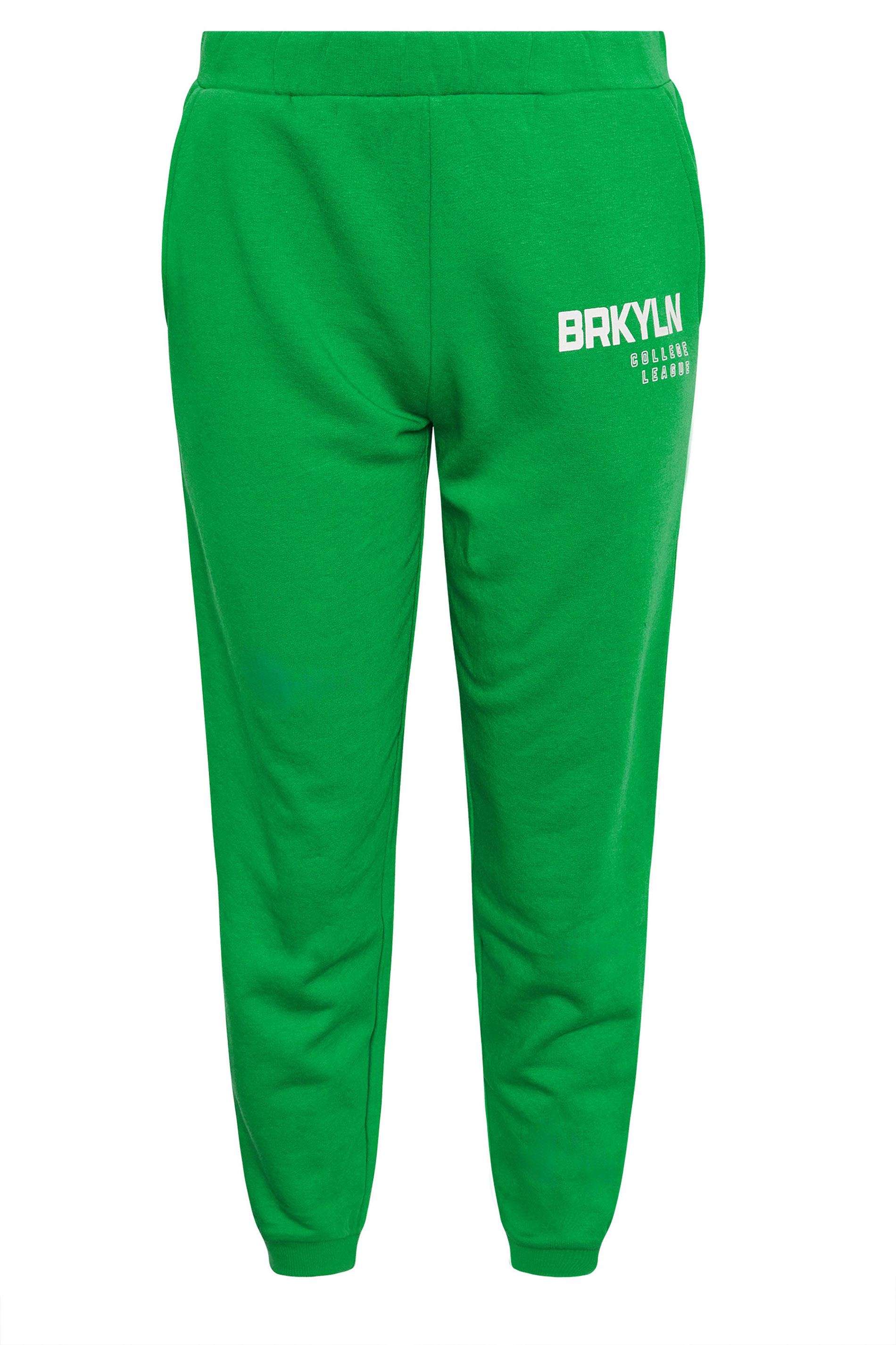 PixieGirl Petite Women's Green New York Slogan Cuffed Jogger | PixieGirl 4