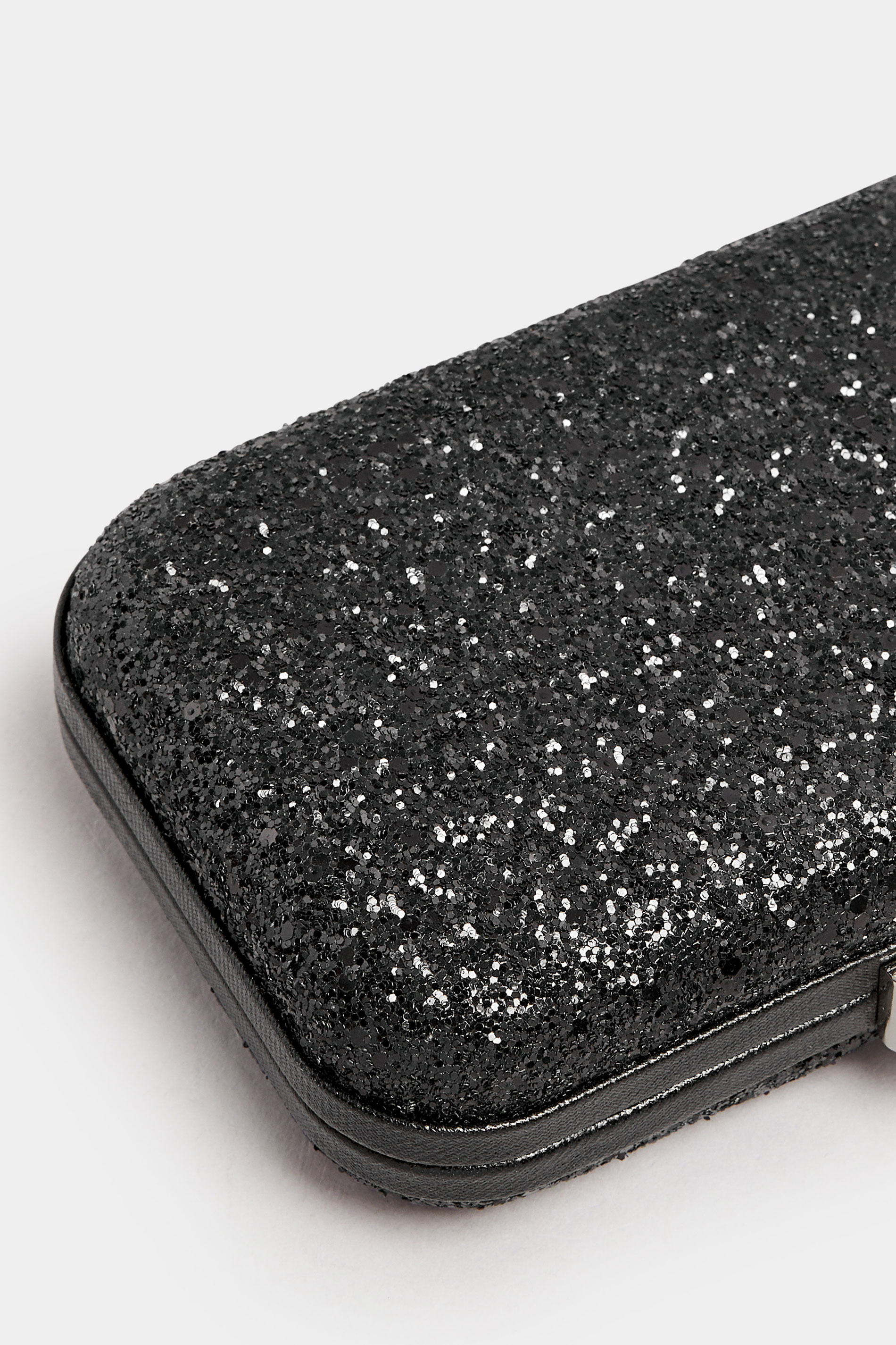 Black Sequin Clutch Bag | Yours Clothing 6