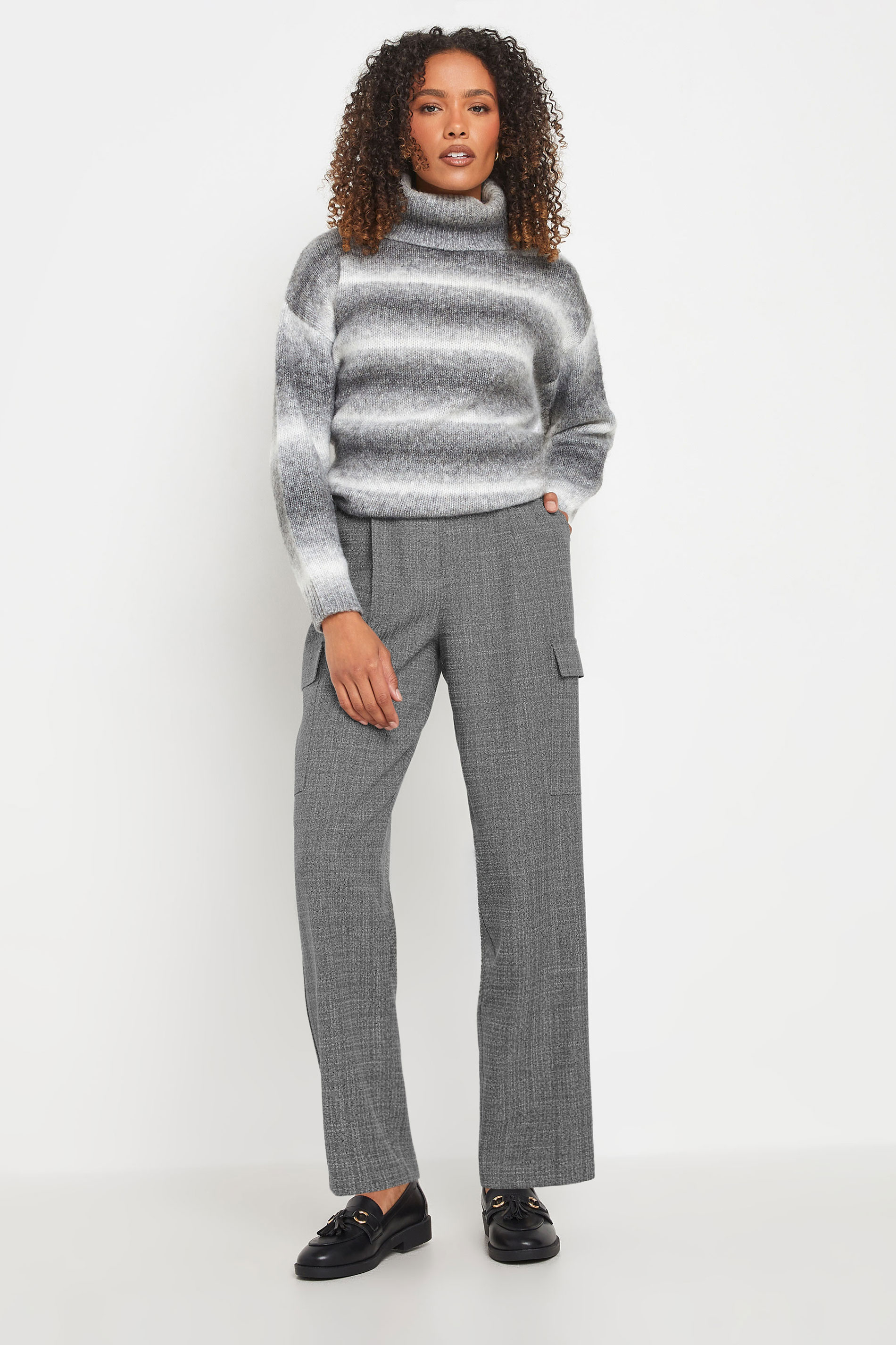 M&Co Grey Textured Cargo Trousers | M&Co 4