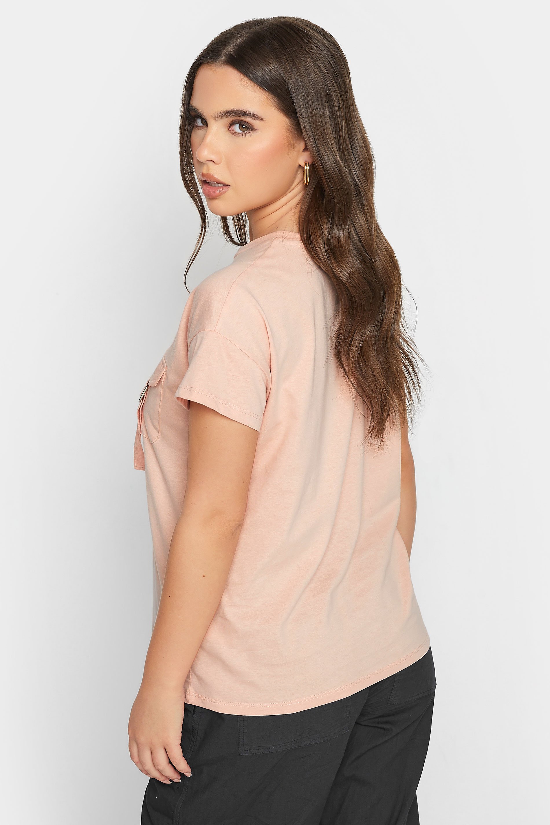 Petite Pink Utility Pocket T-Shirt | PixieGirl  3