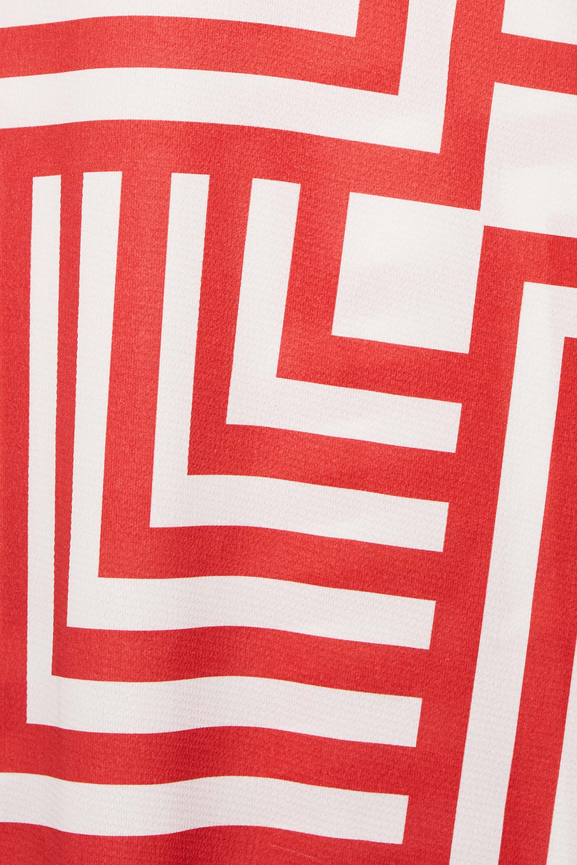Petite Red Geometric Print Wrap Dress | PixieGirl 5