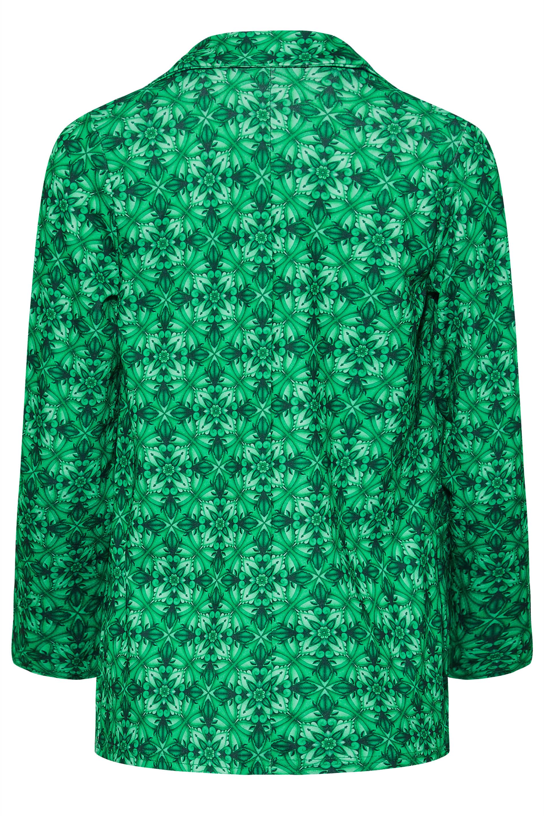 Petite Green Tile Print Scuba Blazer | PixieGirl 7